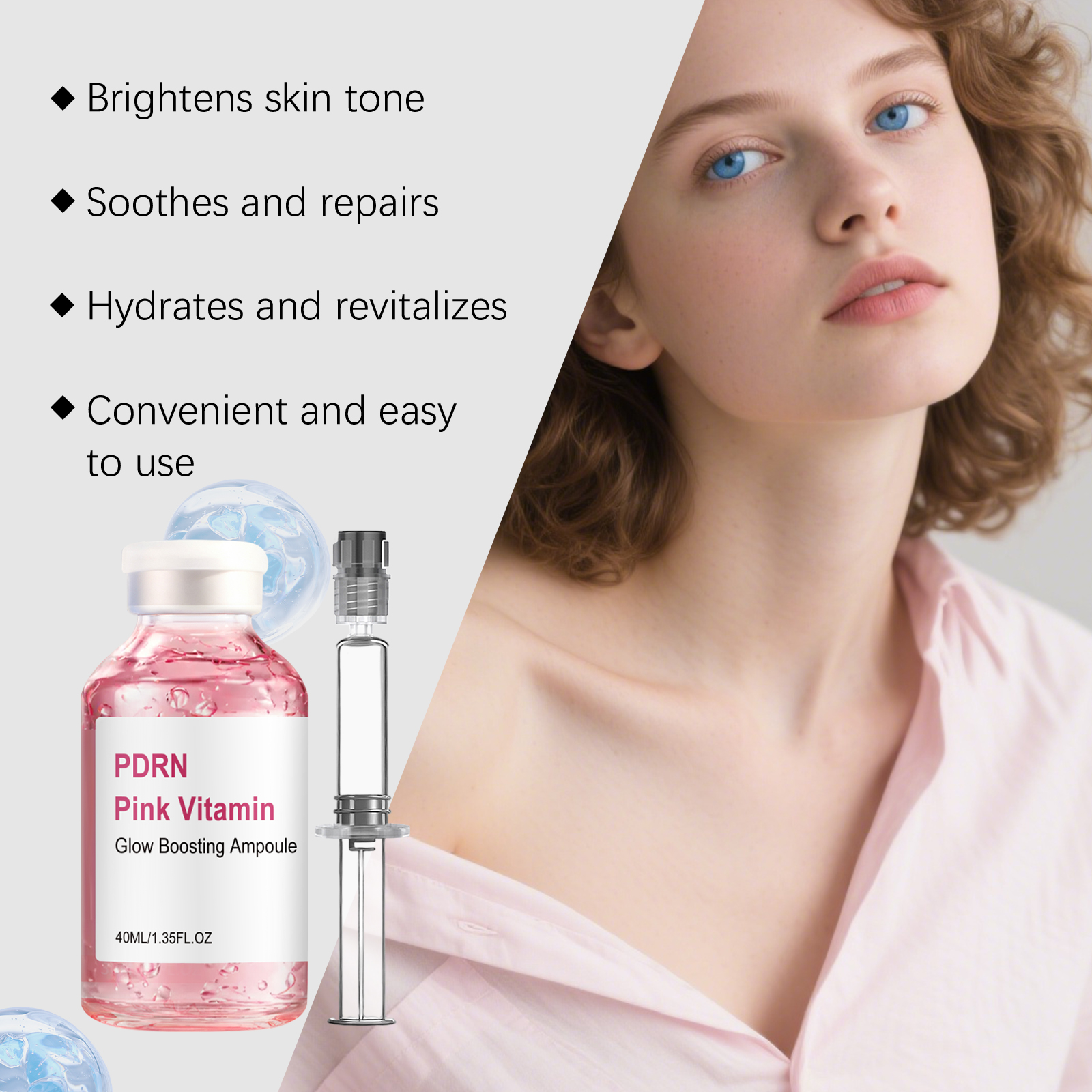 Brightening Moisturizing Serum With Pdrn Hydrating Glowing Mild Nourishing Fast Absorbing Water Lock Facial Skin Daily Care