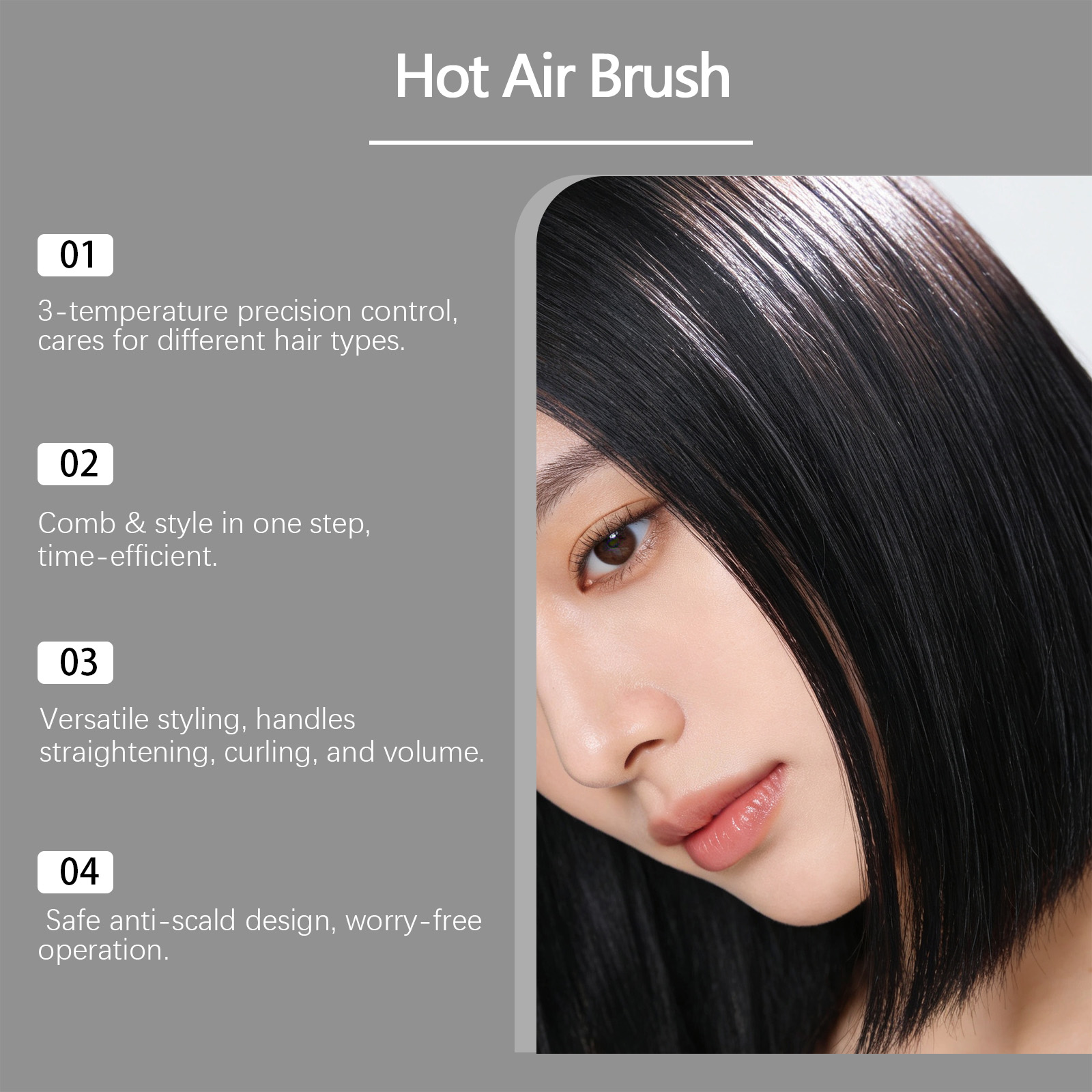 Hot Air Comb Four In One Ionic Heating Blow Straight Fluffy Styling Household Hair Beauty Tool