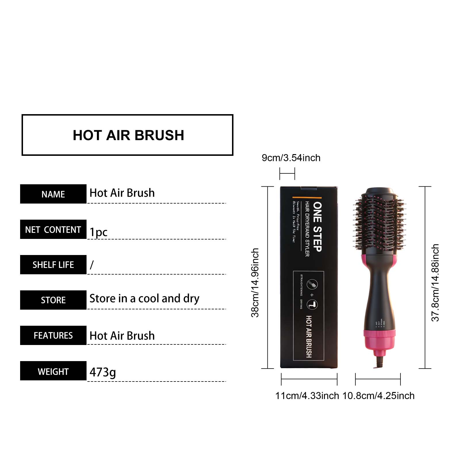 Hot Air Comb Four In One Ionic Heating Blow Straight Fluffy Styling Household Hair Beauty Tool