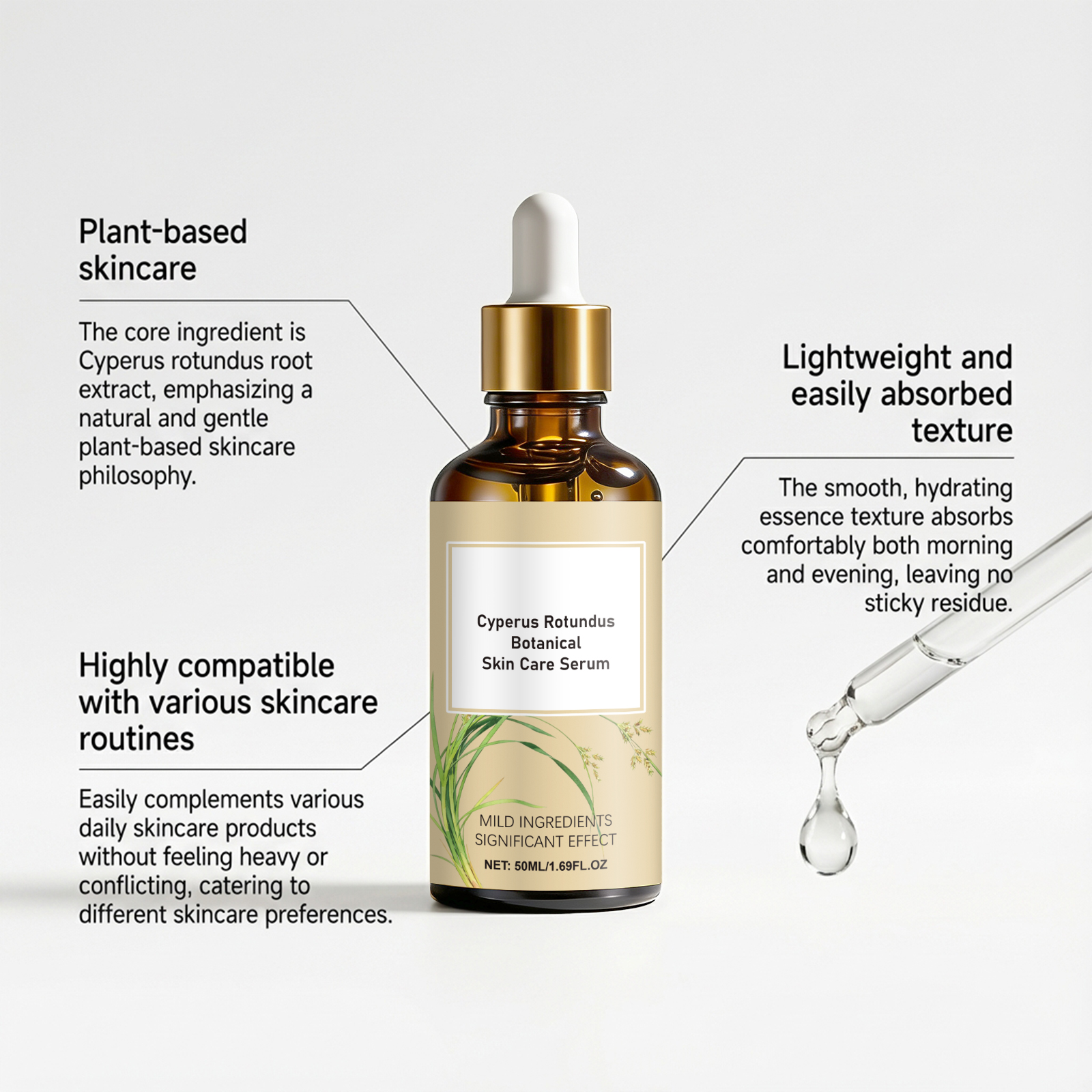 Cyperus Skincare Essence Mild Soft Delicate Moisturizing Smooth Nourish Skin