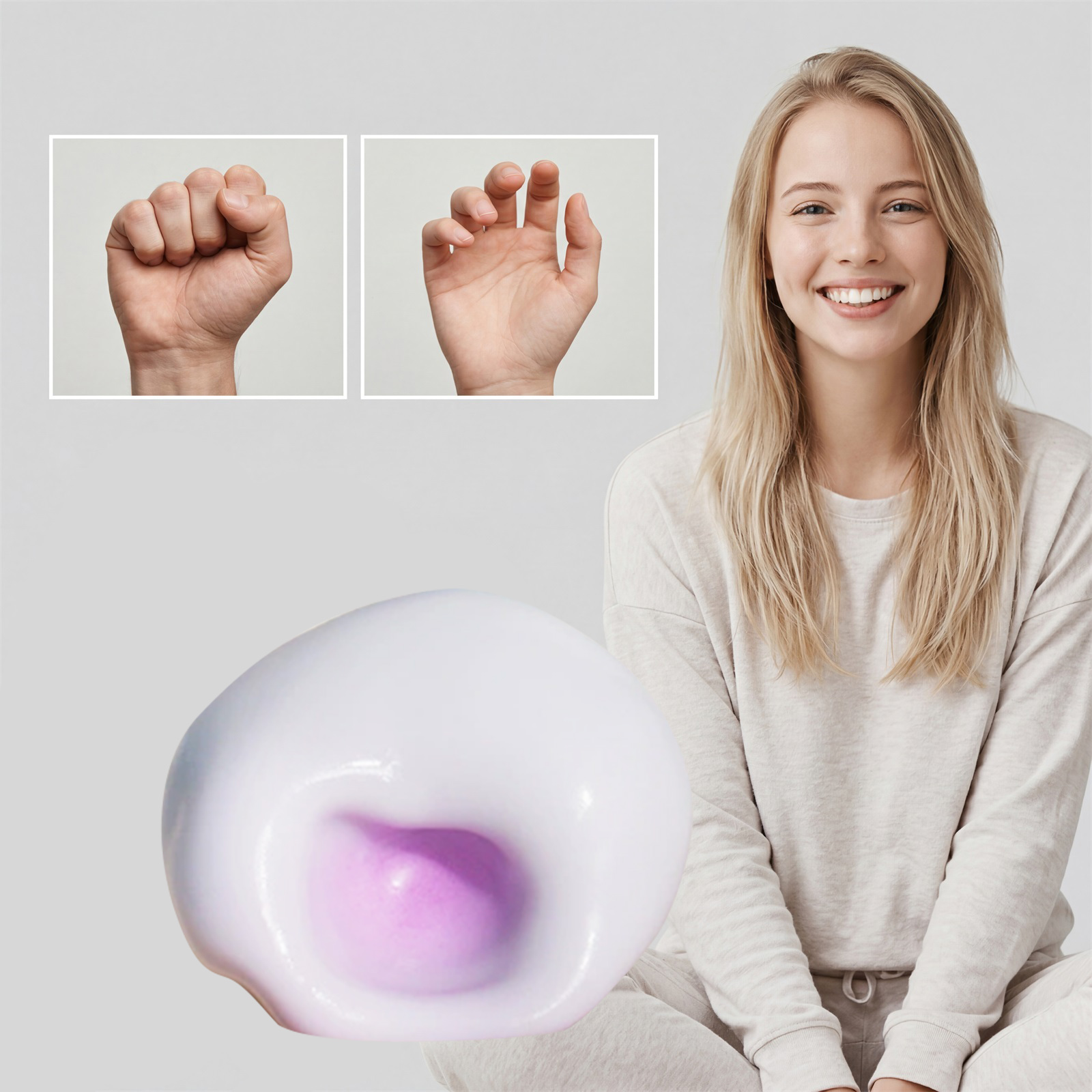 (Pink) Stress Relief Ball Toy Light Blue Soft Slow Resilient Squishy Office Fun Daily Play
