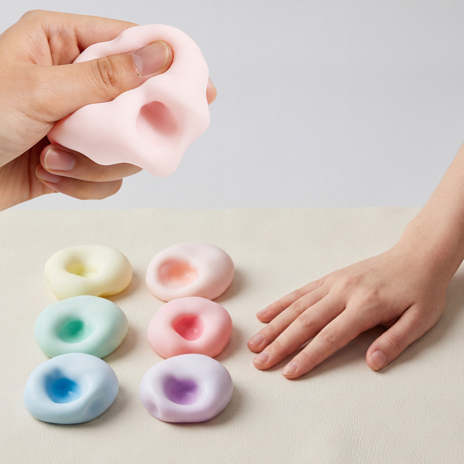 (Pink) Stress Relief Ball Toy Light Blue Soft Slow Resilient Squishy Office Fun Daily Play