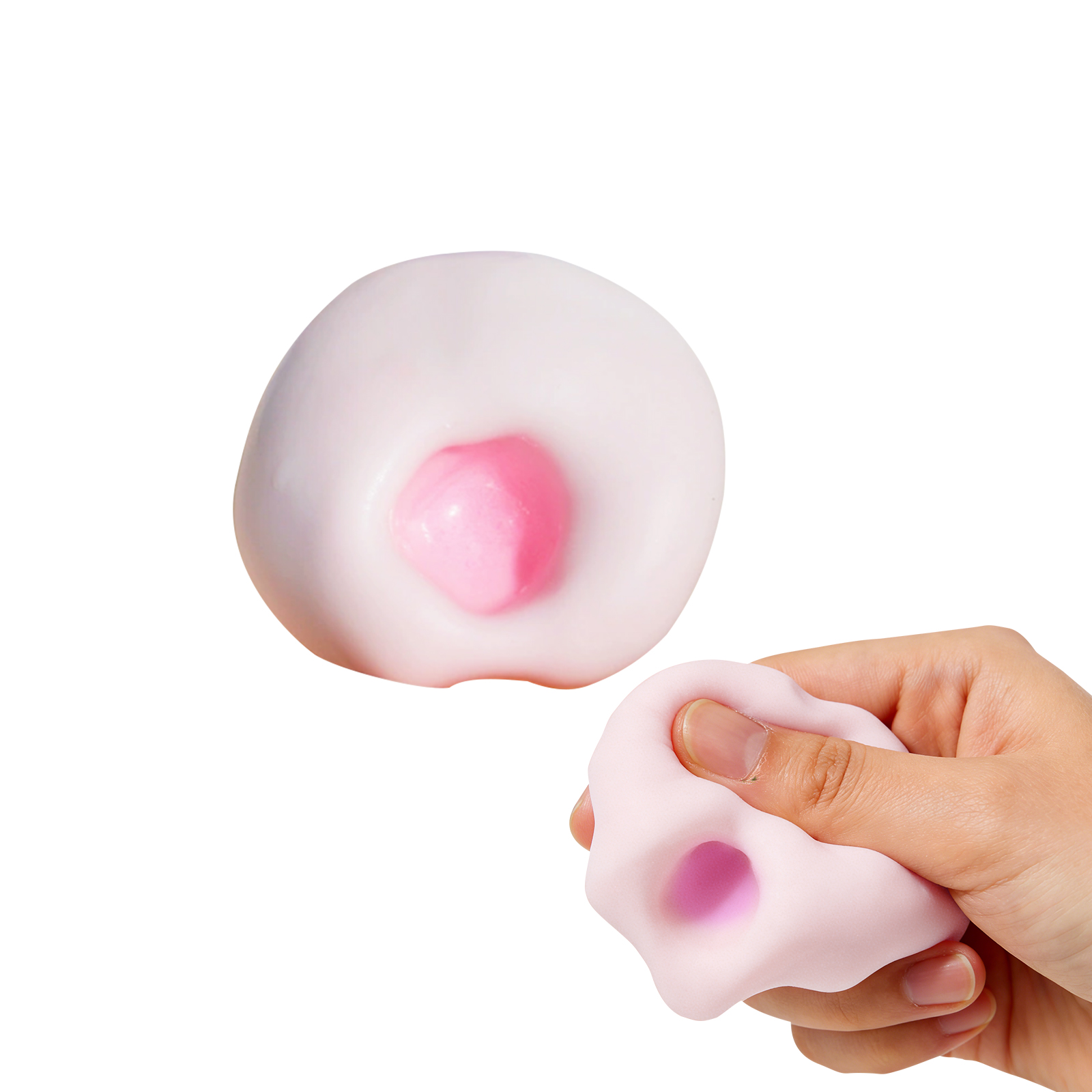 (Pink) Stress Relief Ball Toy Light Blue Soft Slow Resilient Squishy Office Fun Daily Play