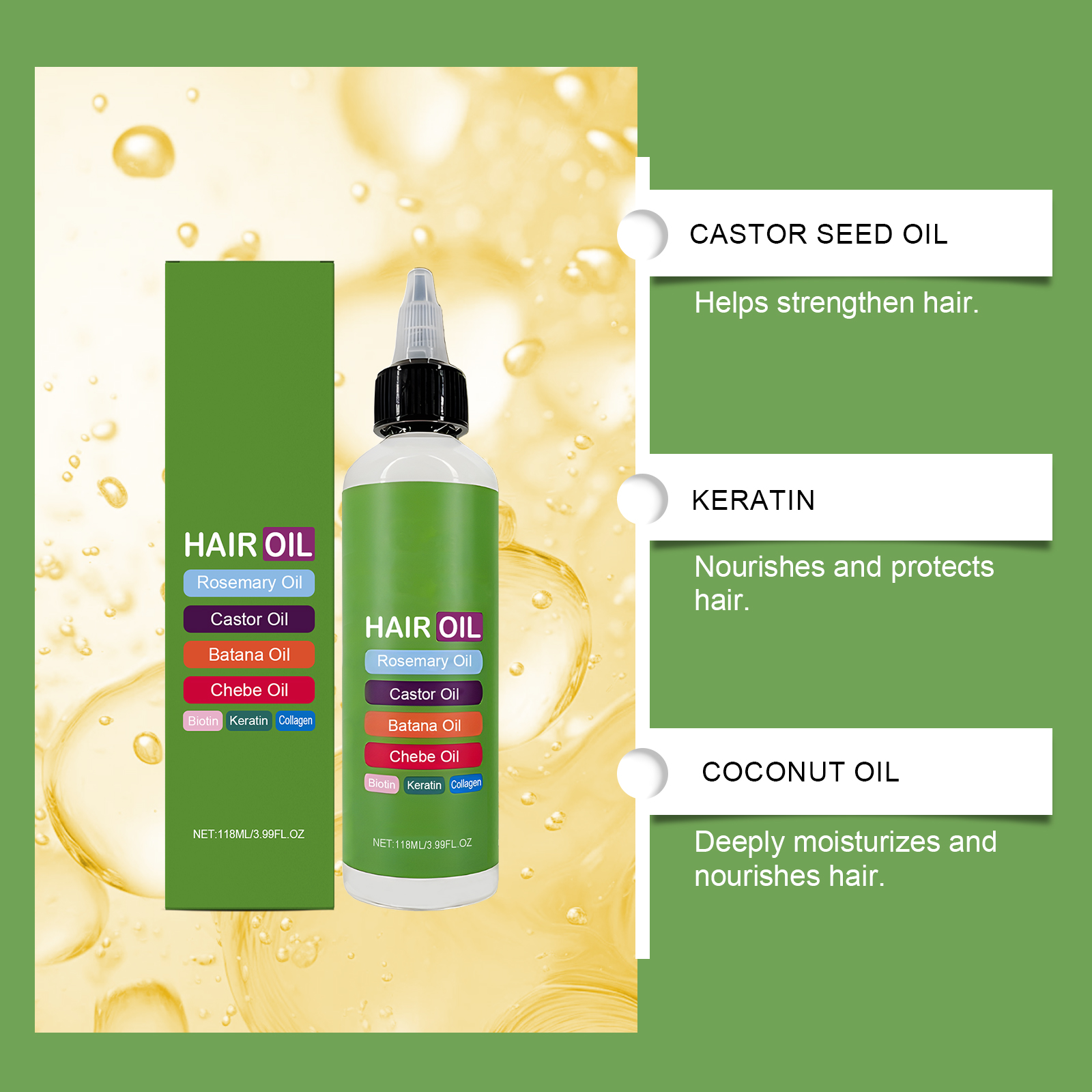 Moisturizing Hair Care Oil Hydrating Nourish Soft Shiny Daily Protect Moist Repair Dry Split End Hair