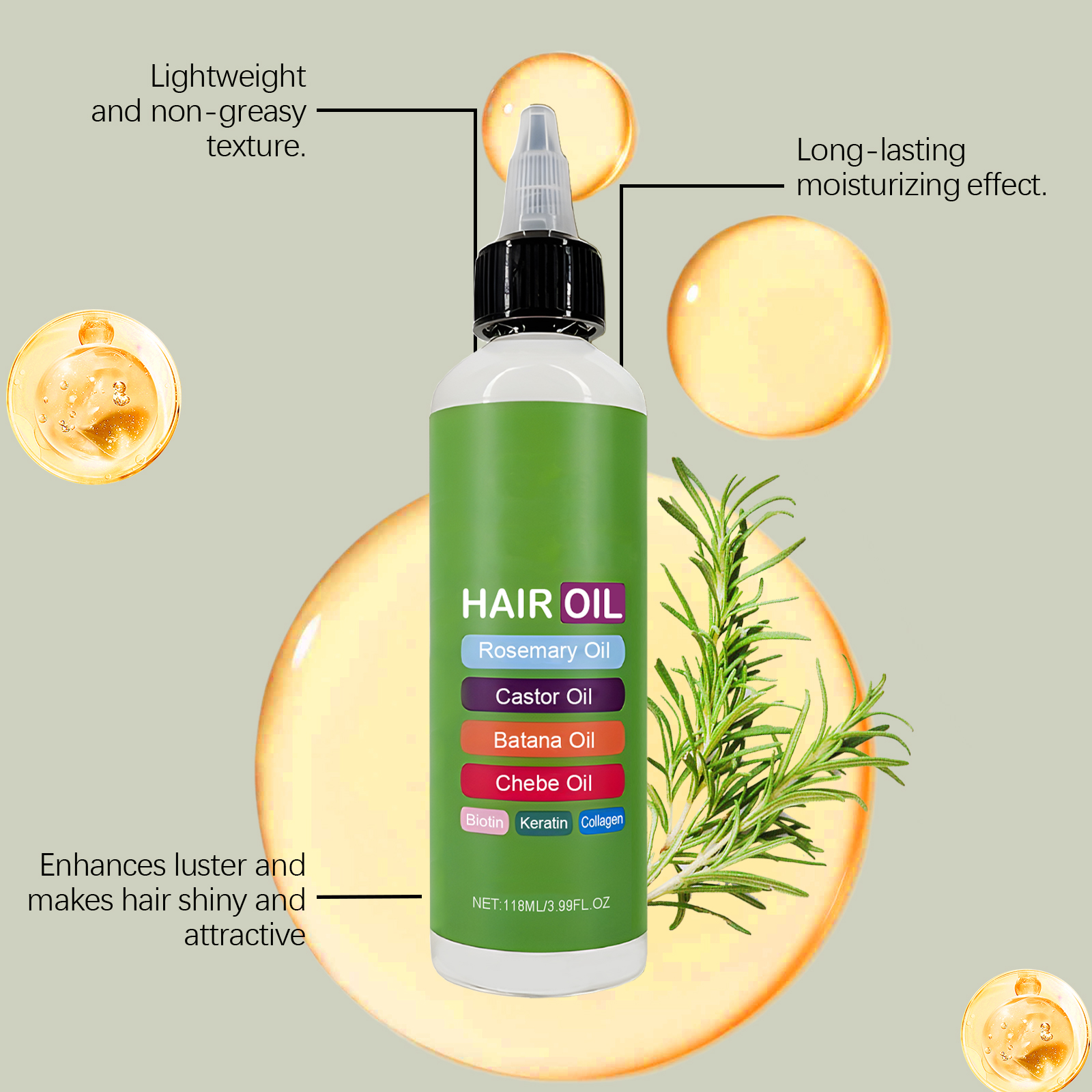 Moisturizing Hair Care Oil Hydrating Nourish Soft Shiny Daily Protect Moist Repair Dry Split End Hair