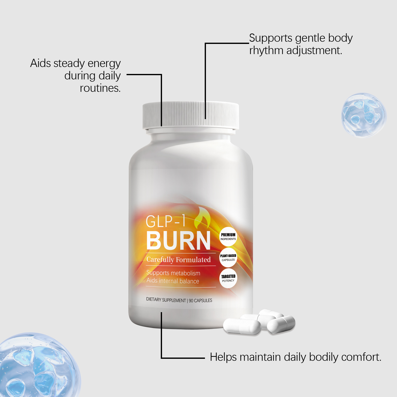 Body Shape Care Capsules Mild Natural Ingredients Daily Energy Supplement Gentle Physical Comfort Nutrition Agent For Routine Body Maintenance