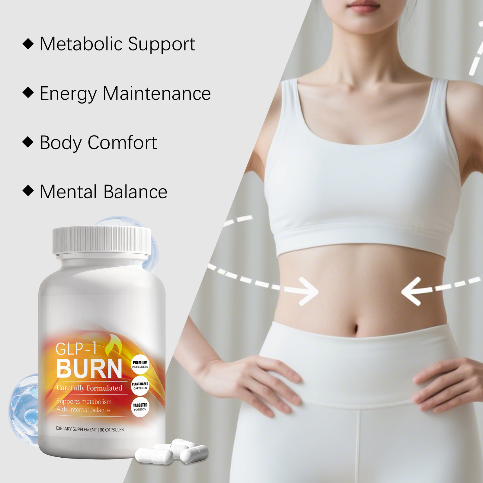 Body Shape Care Capsules Mild Natural Ingredients Daily Energy Supplement Gentle Physical Comfort Nutrition Agent For Routine Body Maintenance