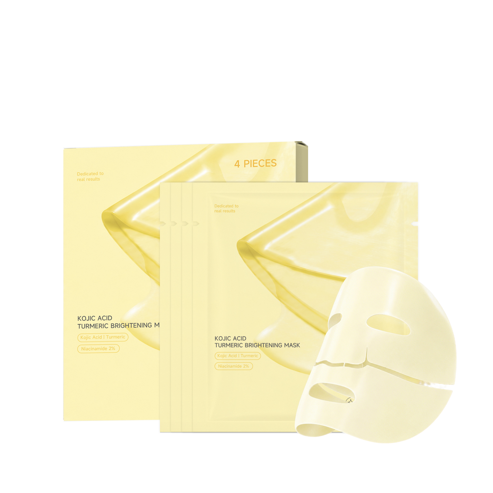 Kojic Acid Turmeric Skin Care Mask Daily Mild Hydrating Moist Soft Sheet Facial Skin Treatment
