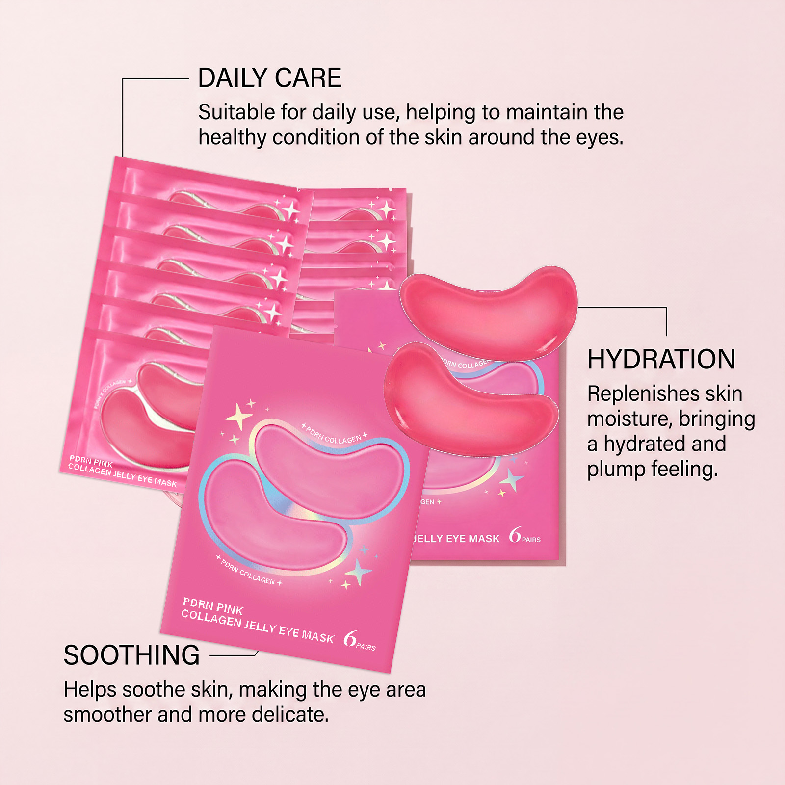 Collagen Moisturizing Eye Mask Hydrating Closefitting Mild Nourishing Brightening Lightweight Breathable Eye Skin