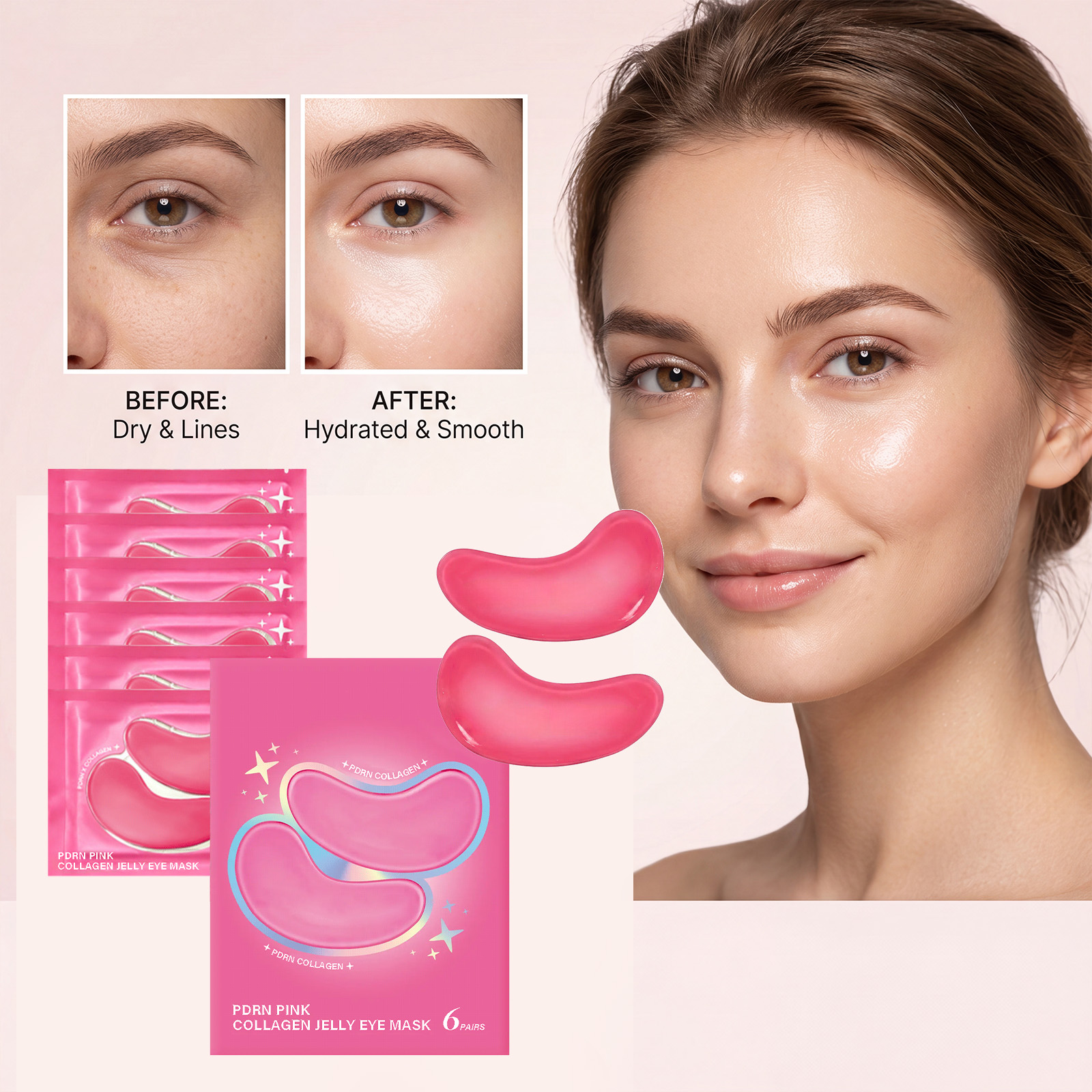 Collagen Moisturizing Eye Mask Hydrating Closefitting Mild Nourishing Brightening Lightweight Breathable Eye Skin