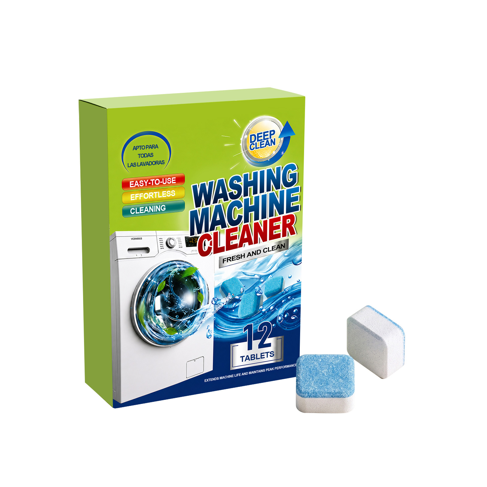 Washing Machine Tank Cleaning Tablet Dirt Removing Care Solid Block For Front Top Load Laundry Appliance Daily Use