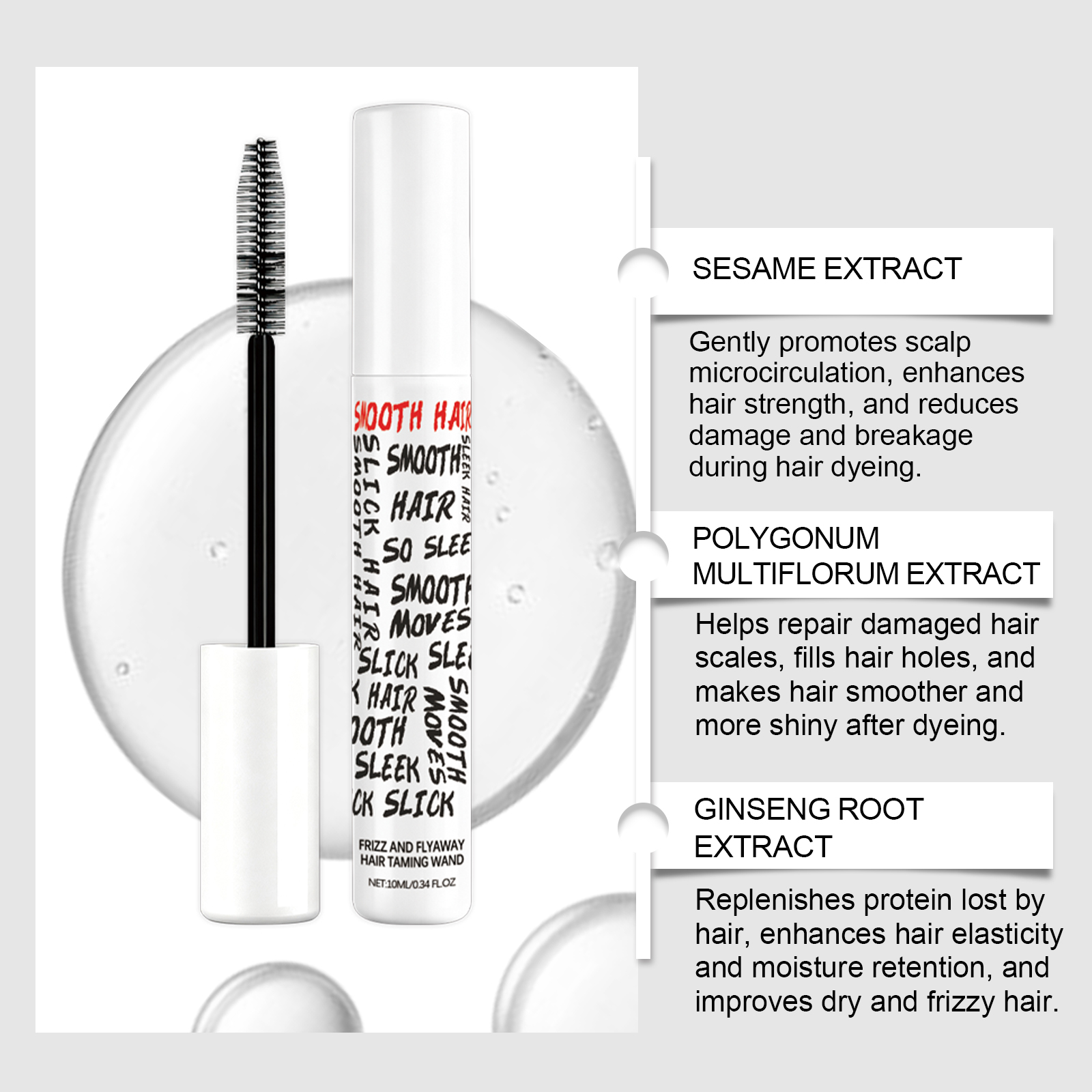 Flyaway Hair Taming Stick Soft Hydrating Non Sticky Portable Hair Care For Frizzy Puffy Daily Hairstyle Styling