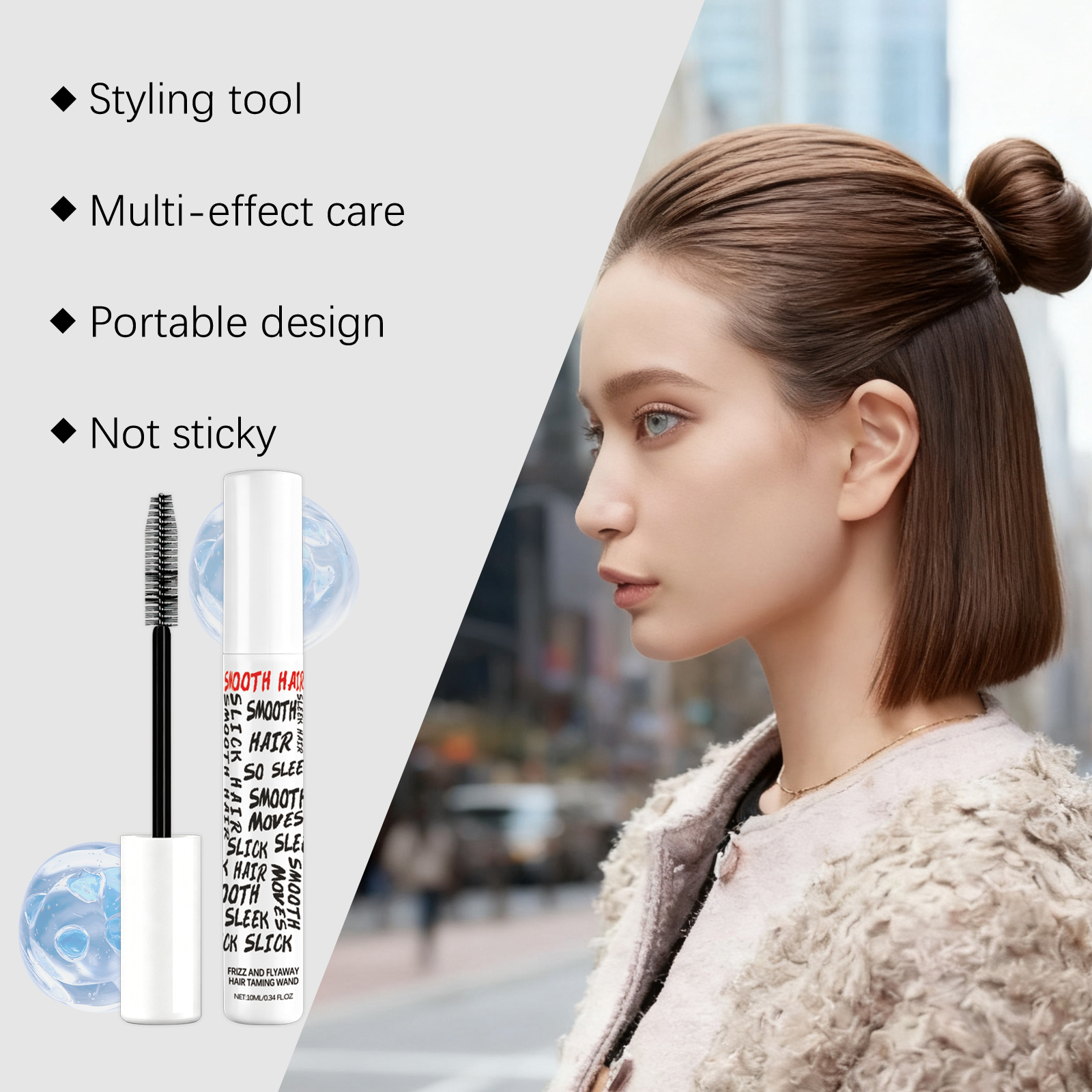 Flyaway Hair Taming Stick Soft Hydrating Non Sticky Portable Hair Care For Frizzy Puffy Daily Hairstyle Styling