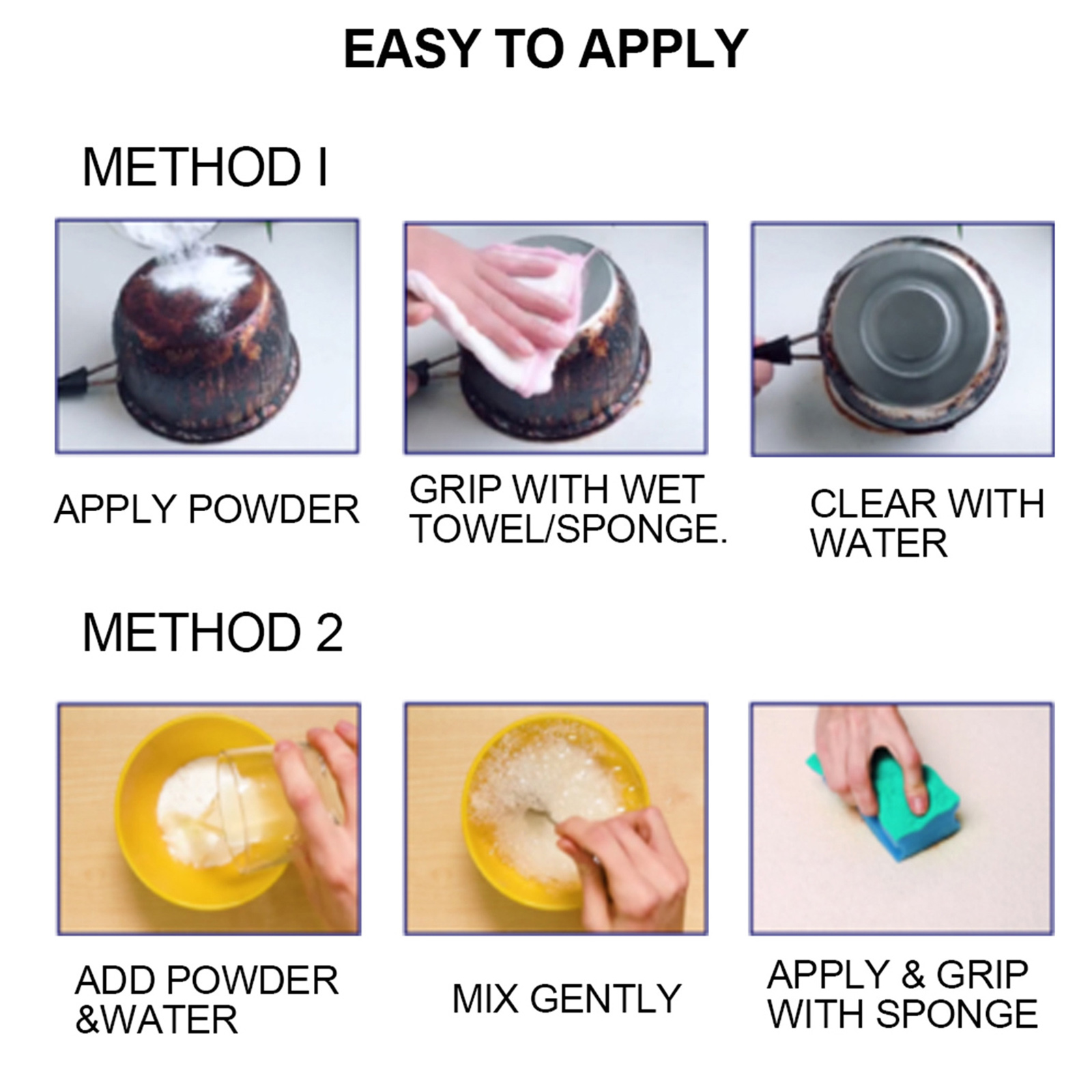 Kitchen Cleaning Powder Heavy Duty Grease Remover Stainless Steel Cookware Stain Eliminator