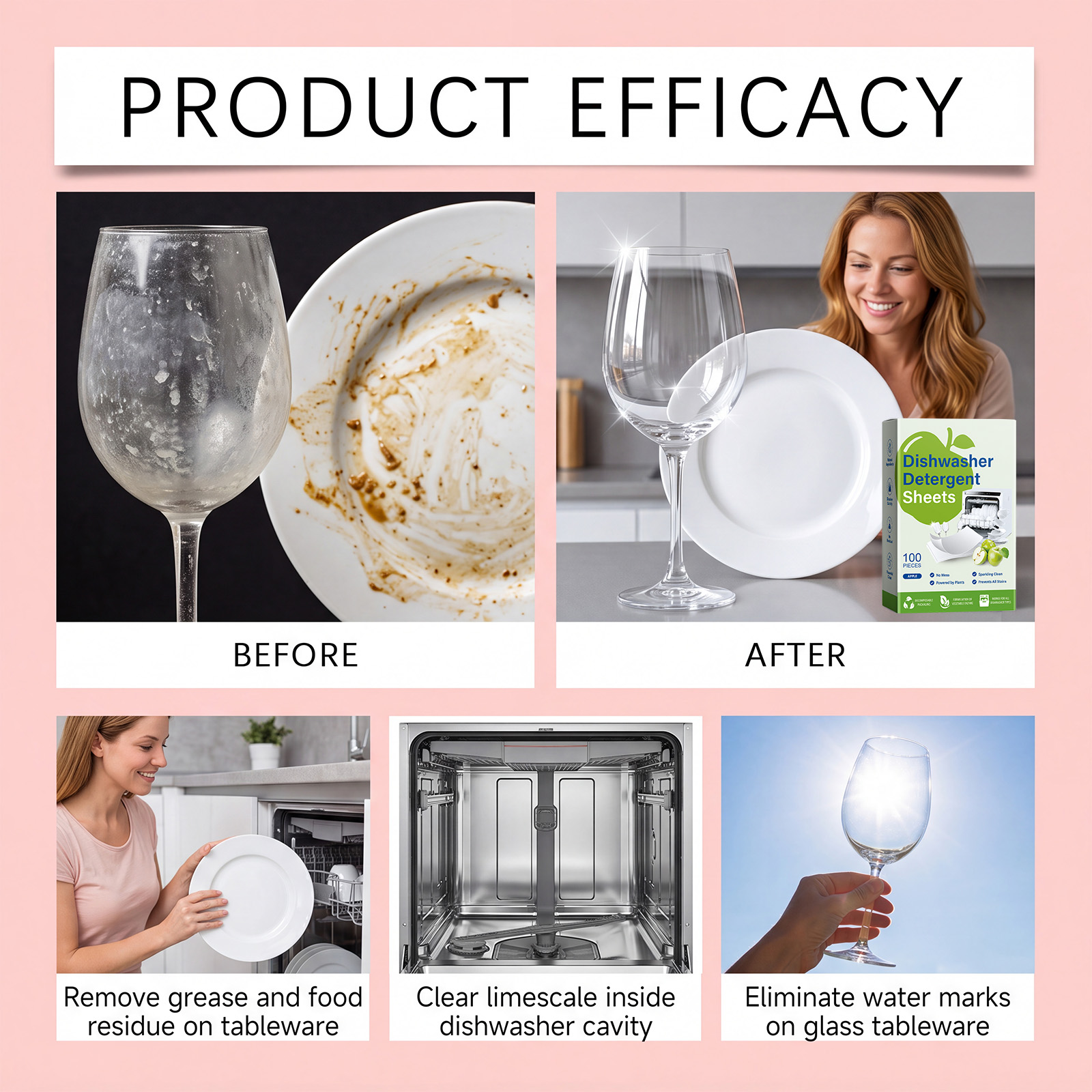 Dishwasher Cleaning Tablets Daily Household Special Remove Grime Odor Inside Dish Appliance
