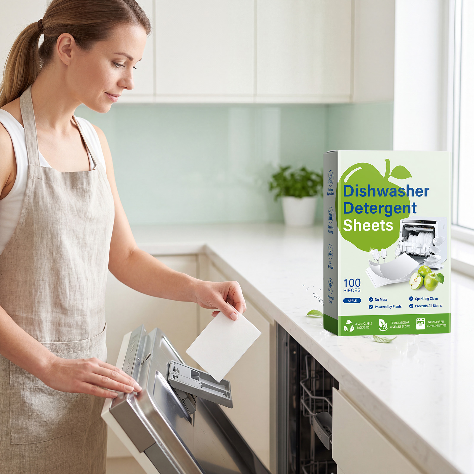 Dishwasher Cleaning Tablets Daily Household Special Remove Grime Odor Inside Dish Appliance