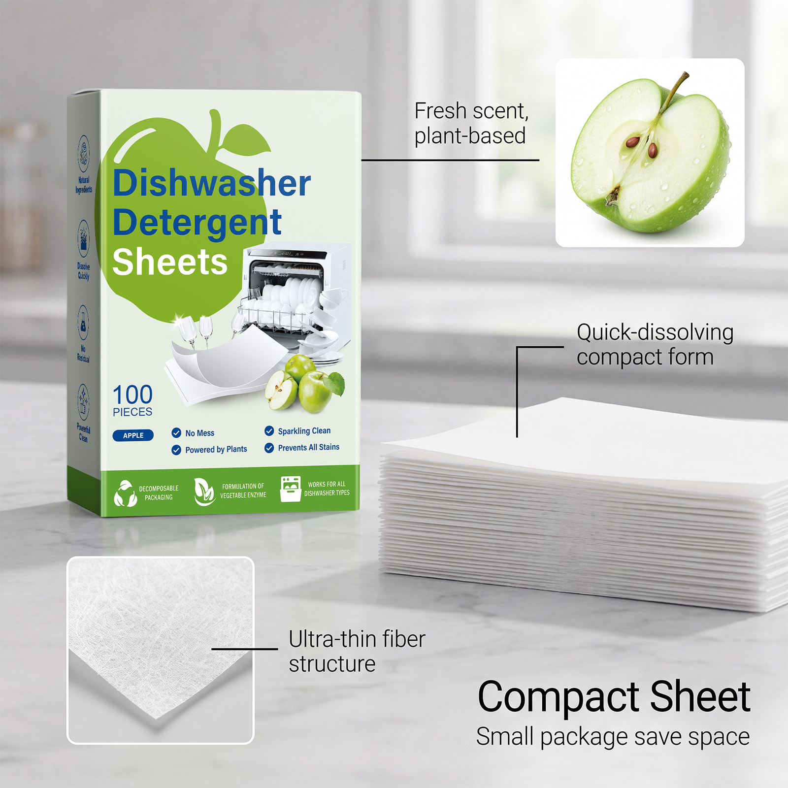 Dishwasher Cleaning Tablets Daily Household Special Remove Grime Odor Inside Dish Appliance