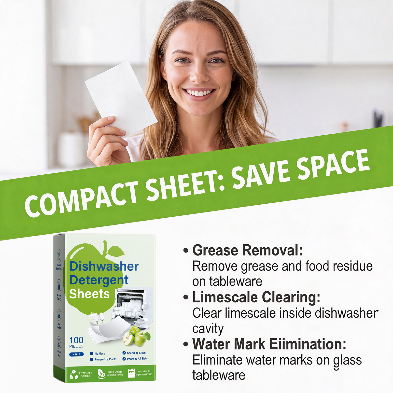 Dishwasher Cleaning Tablets Daily Household Special Remove Grime Odor Inside Dish Appliance