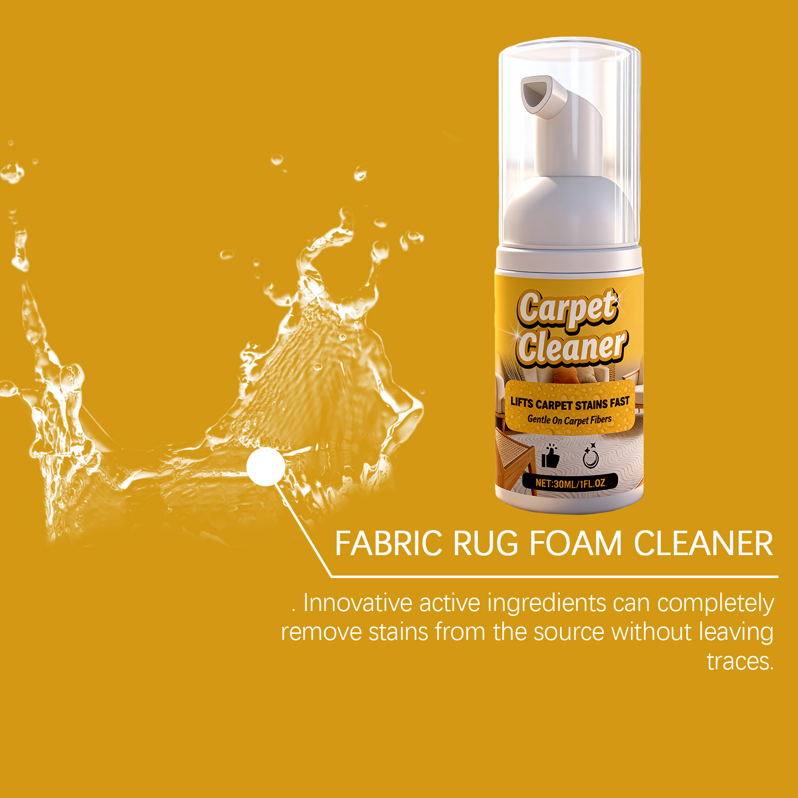 Fabric Carpet Foam Cleaner Mild Cleansing Care Convenient Detergent Household Carpet Stain Remover