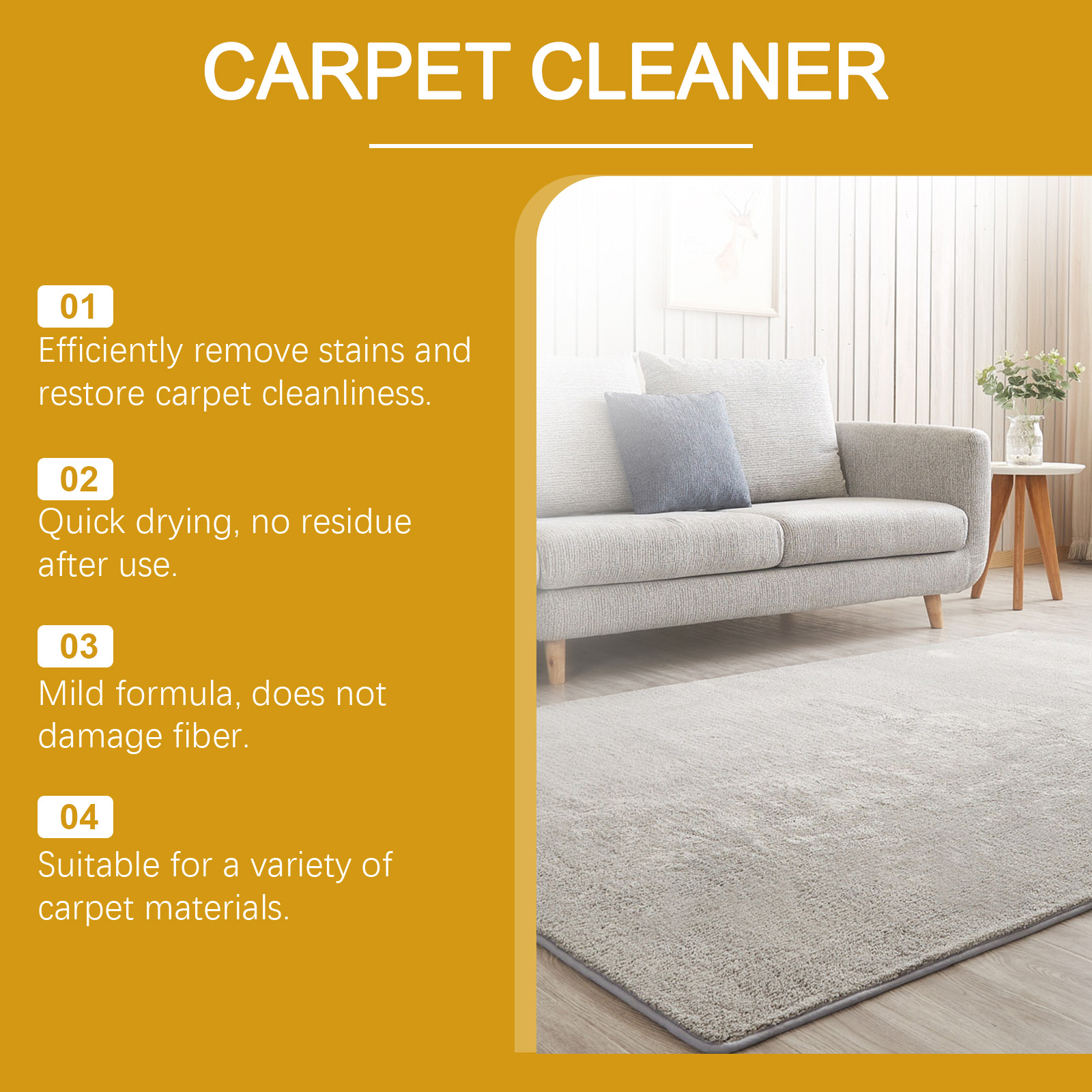Fabric Carpet Foam Cleaner Mild Cleansing Care Convenient Detergent Household Carpet Stain Remover