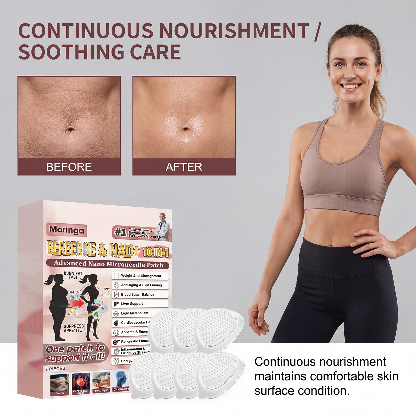 Body Care Patch Gentle Nourish Body Skin Comfortable Breathable Natural Fit Convenient Care Patch