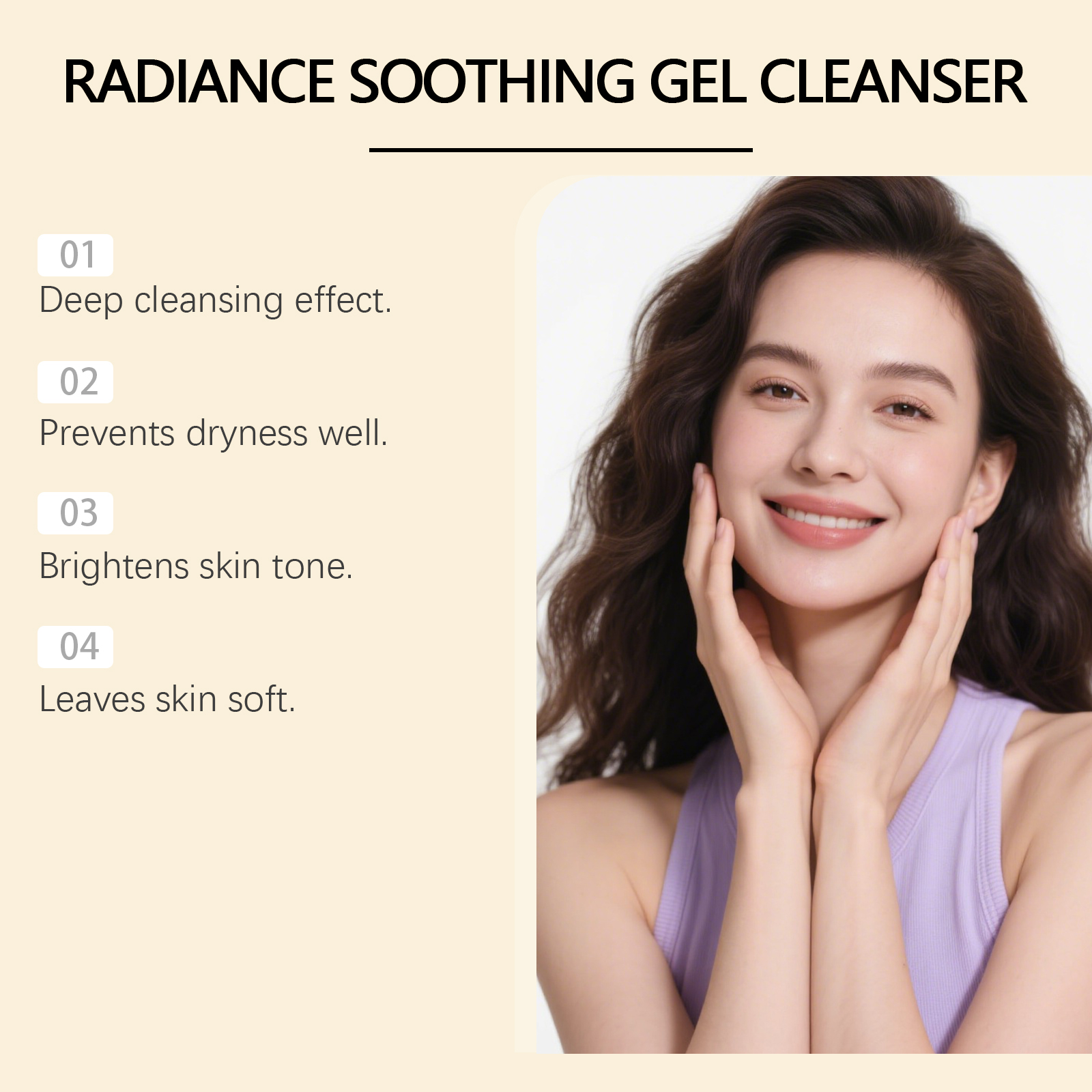 Brightening Gentle Cleansing Gel Daily Mild Clean Facial Skin Moisturizing Hydrating Refreshing Non Tight