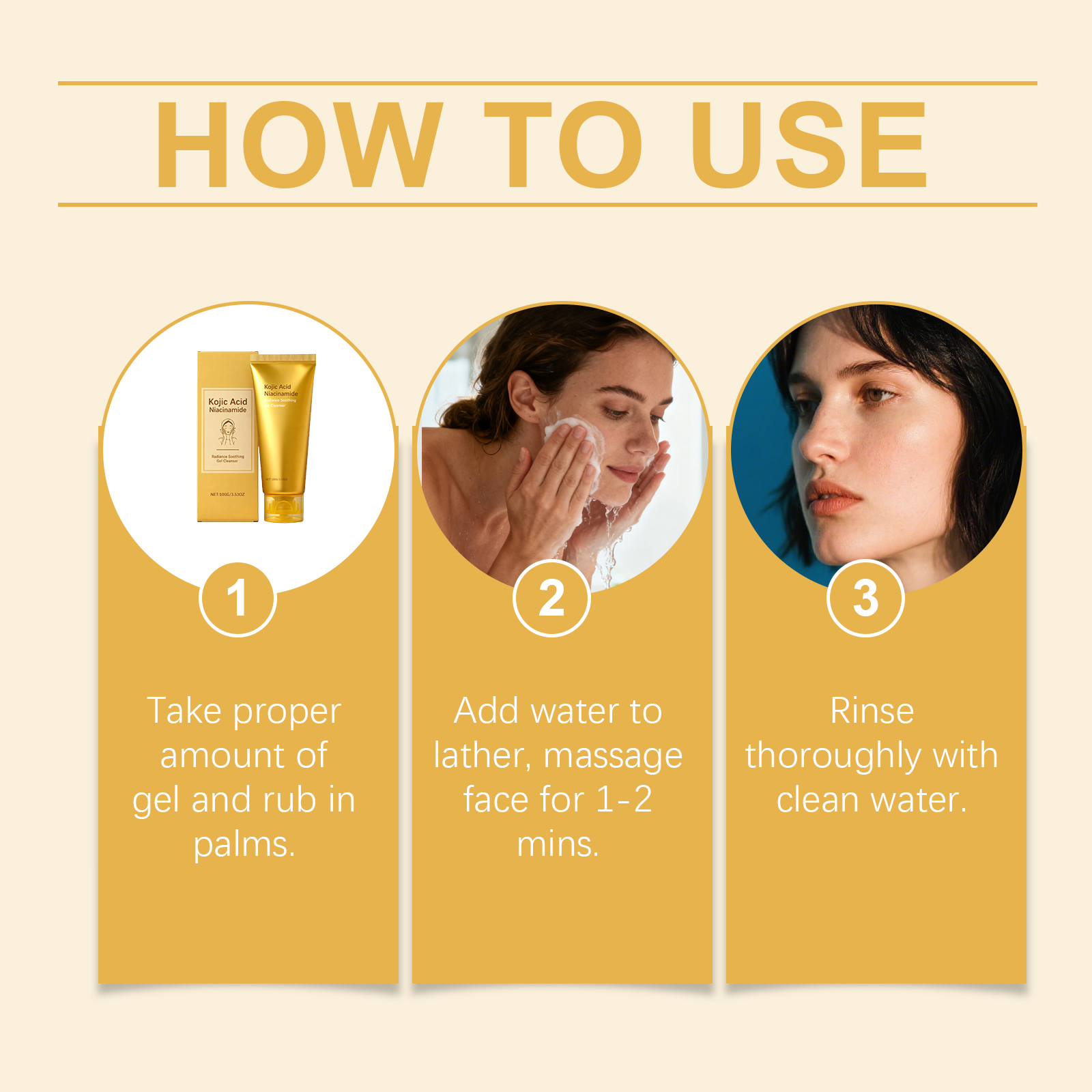 Brightening Gentle Cleansing Gel Daily Mild Clean Facial Skin Moisturizing Hydrating Refreshing Non Tight