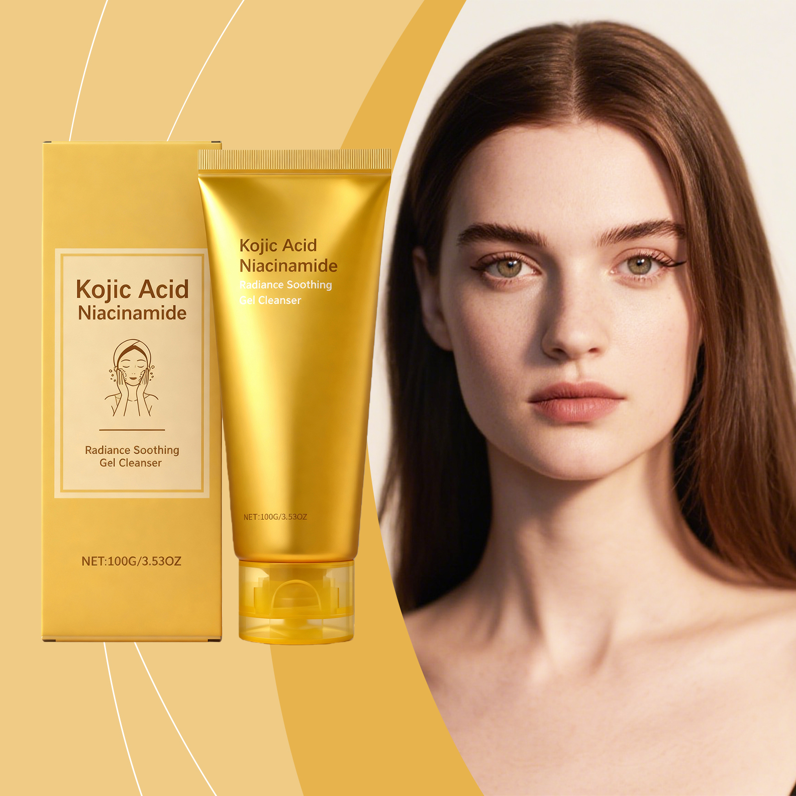 Brightening Gentle Cleansing Gel Daily Mild Clean Facial Skin Moisturizing Hydrating Refreshing Non Tight