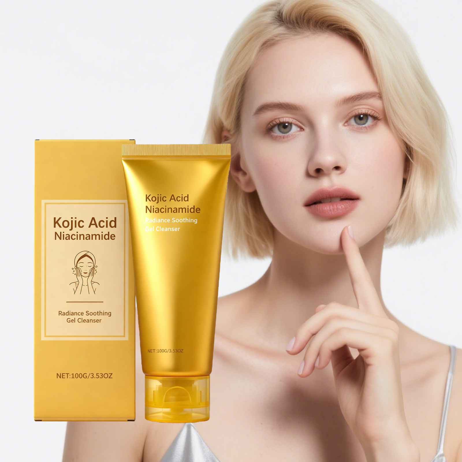 Brightening Gentle Cleansing Gel Daily Mild Clean Facial Skin Moisturizing Hydrating Refreshing Non Tight