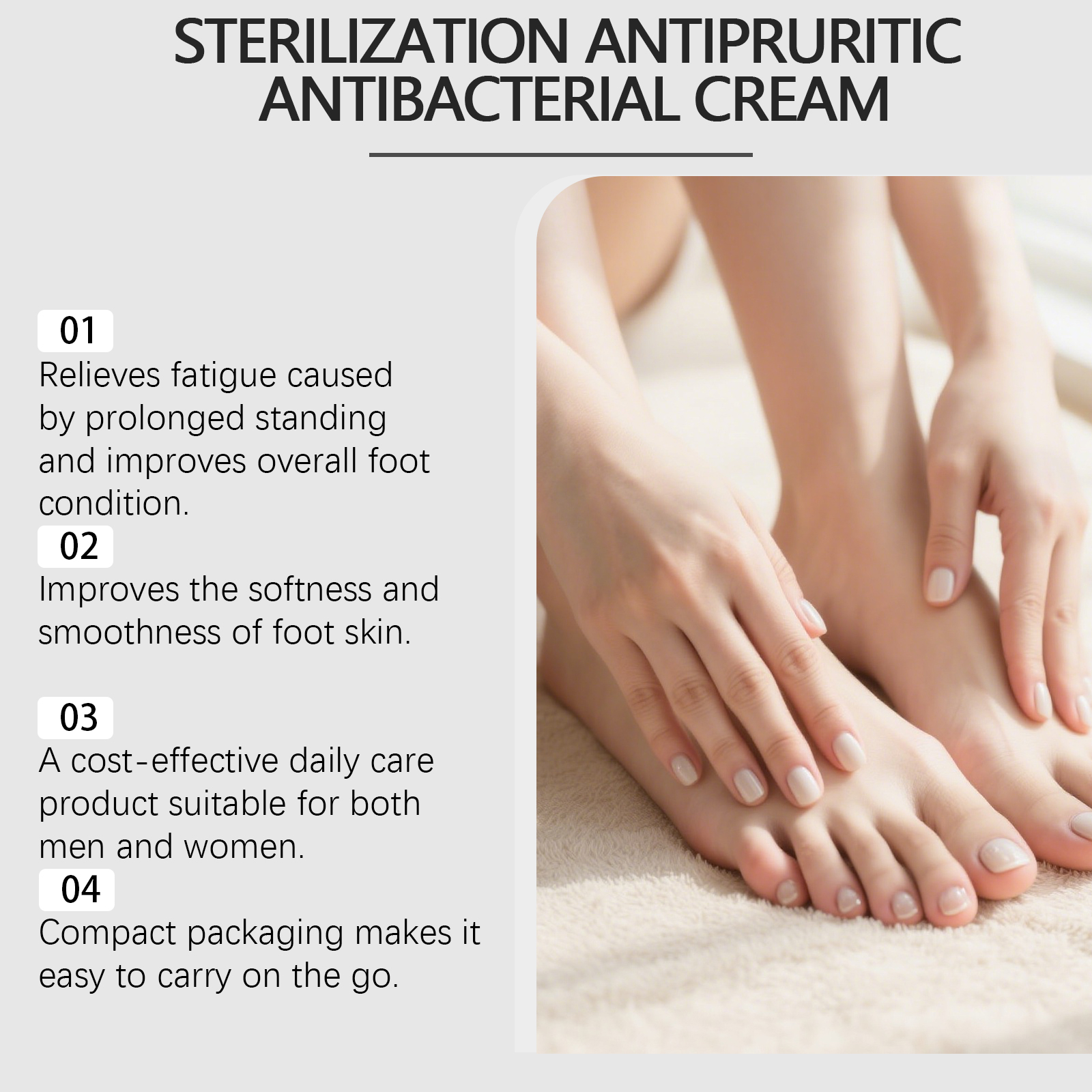 Foot Moisturizing Cream Hydrating Soft Refreshing Nonsticky Quickabsorb Daily Skin Care