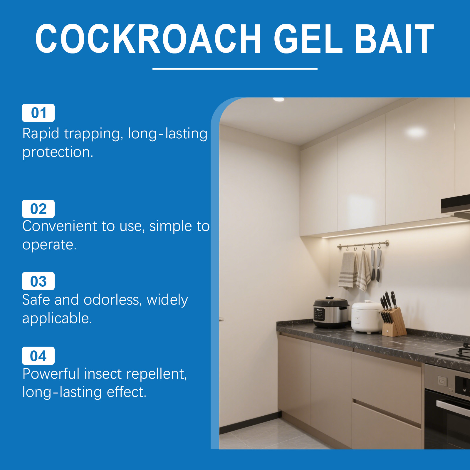 Cockroach Gel Bait Fine Nozzle Extrusion Non Irritating Long Lasting Kitchen Bathroom Garage Household Crevice Lure