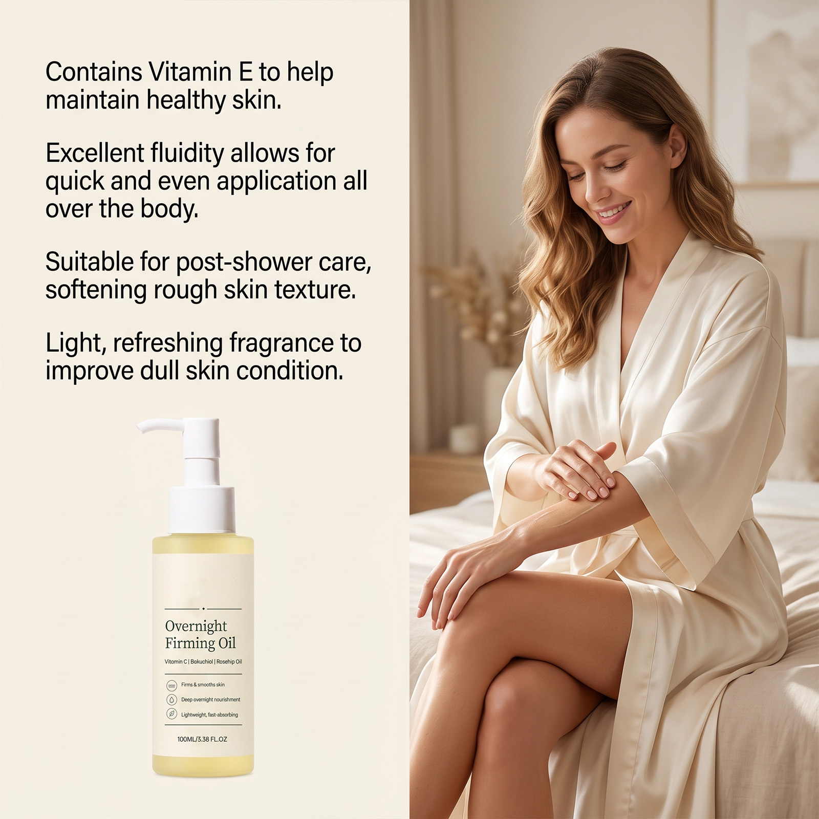 Night Facial Oil Hydrating Soft Delicate Light Moisturizing Absorbent Evening Skin Care For Face
