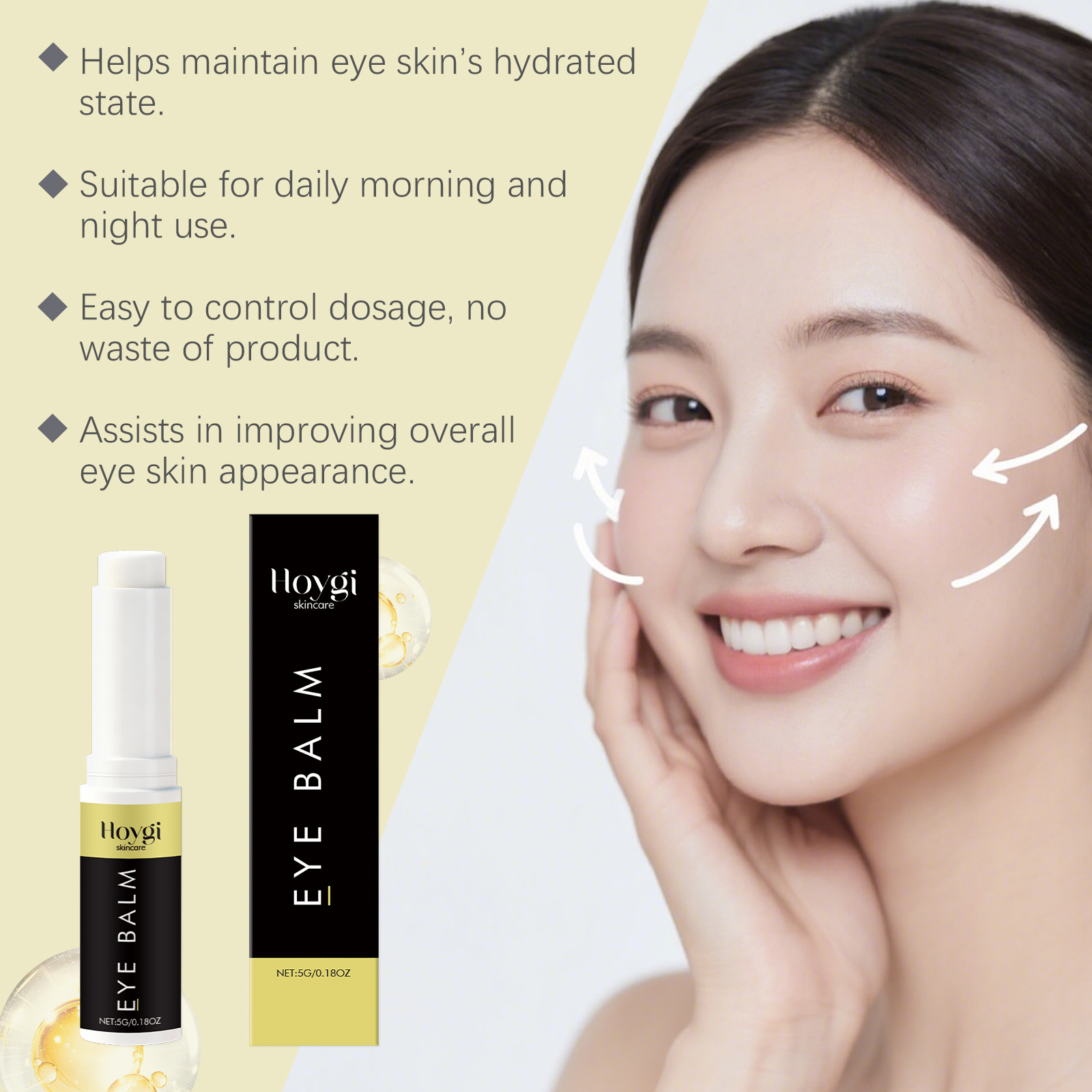 Eye Cream Stick Nourishes Moisturizes Hydrates Softens Delicate Skin Around Eyes Daily Care Massage Eye Cream