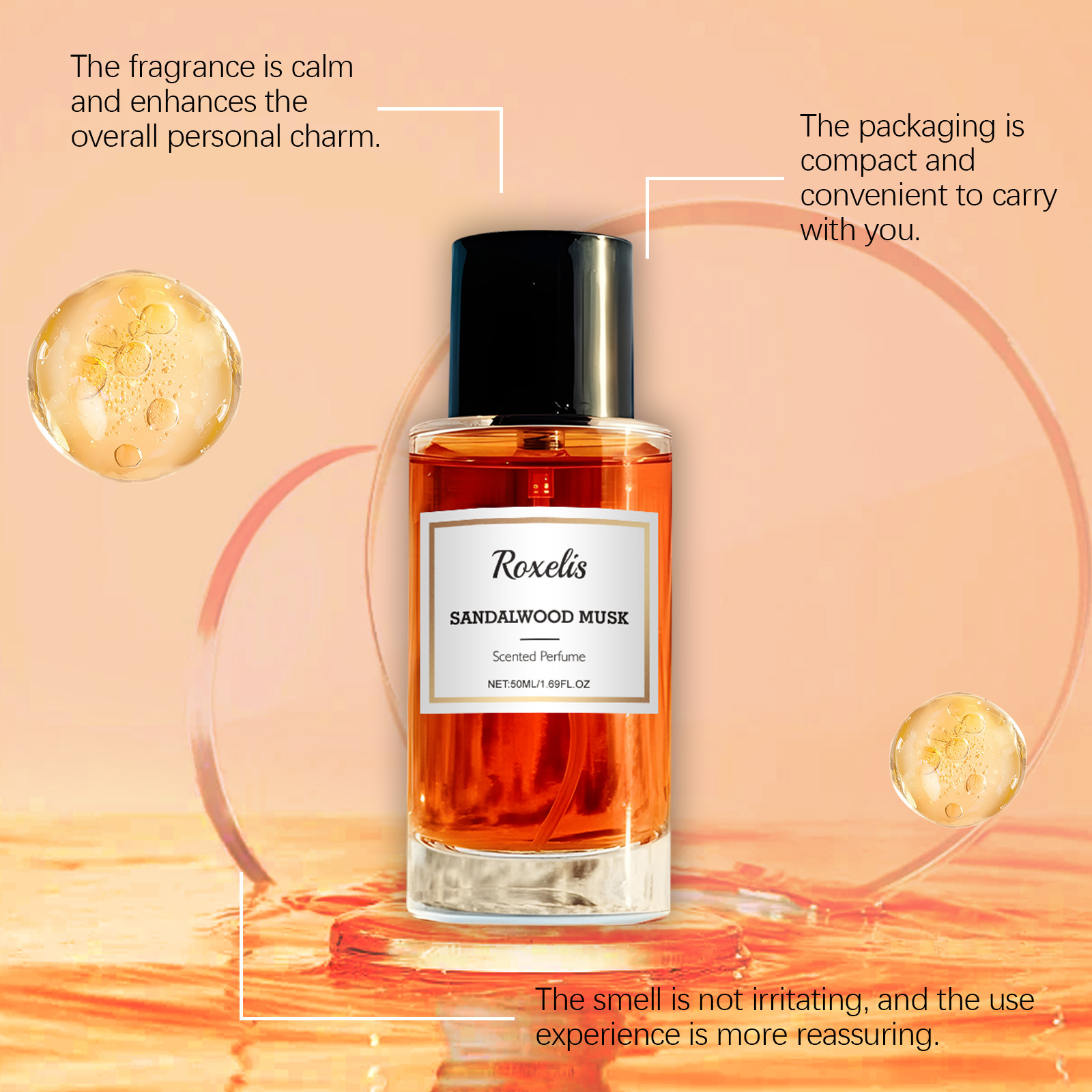 Elegant Perfume Natural Fresh Gentle Long Lasting Layered Charming Daily Portable Sandalwood Fragrance