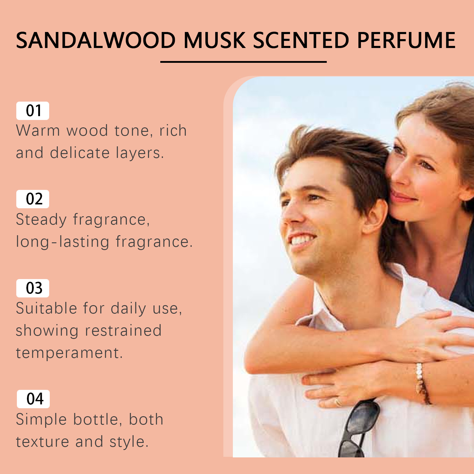 Elegant Perfume Natural Fresh Gentle Long Lasting Layered Charming Daily Portable Sandalwood Fragrance