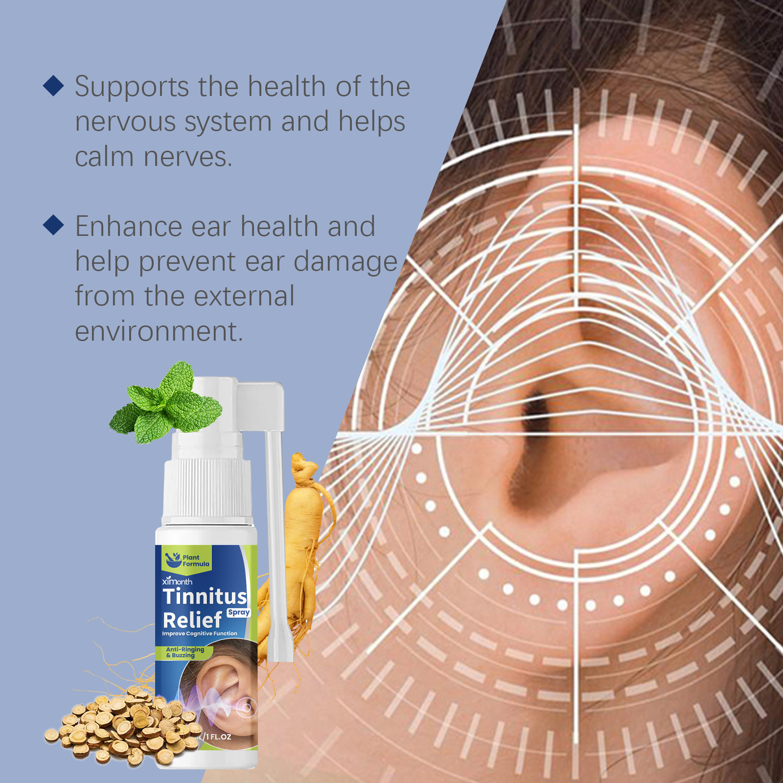 Ear Care Spray Gentle Soothing Nourishing For Daily Ear Body Care Treatment Mist