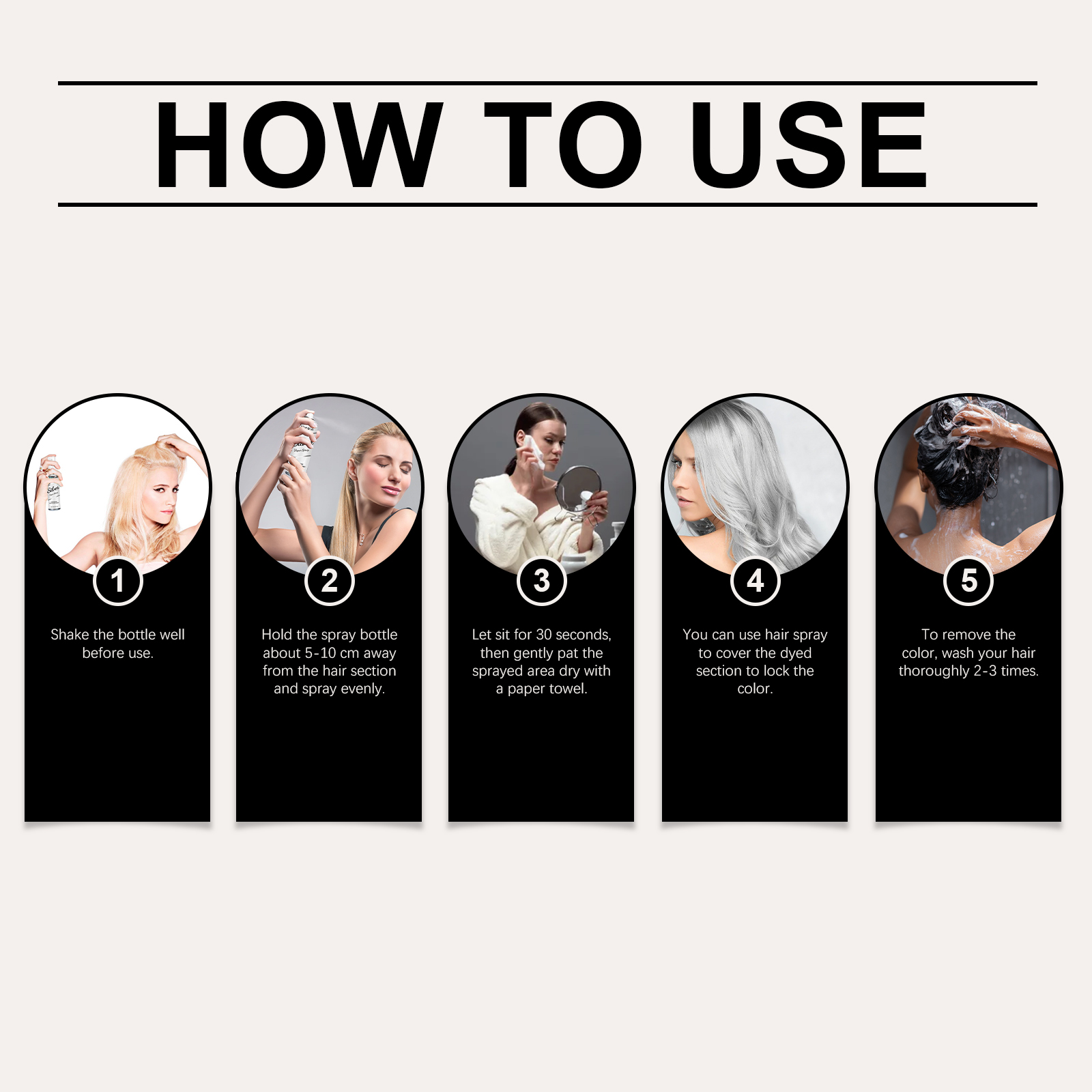 Silver Gray Hair Color Spray Temporary Fashion Hair Dye For Styling Parties Daily Wear Plant Based Formula