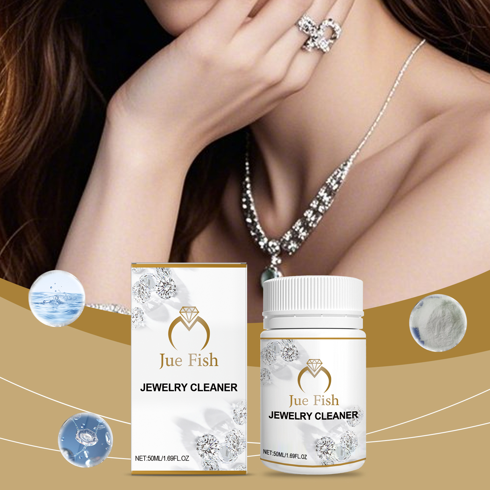 Jewelry Cleaner Liquid Metal Polishing Tarnish Remover For Gold Silver Diamond Home Use 1 PCS