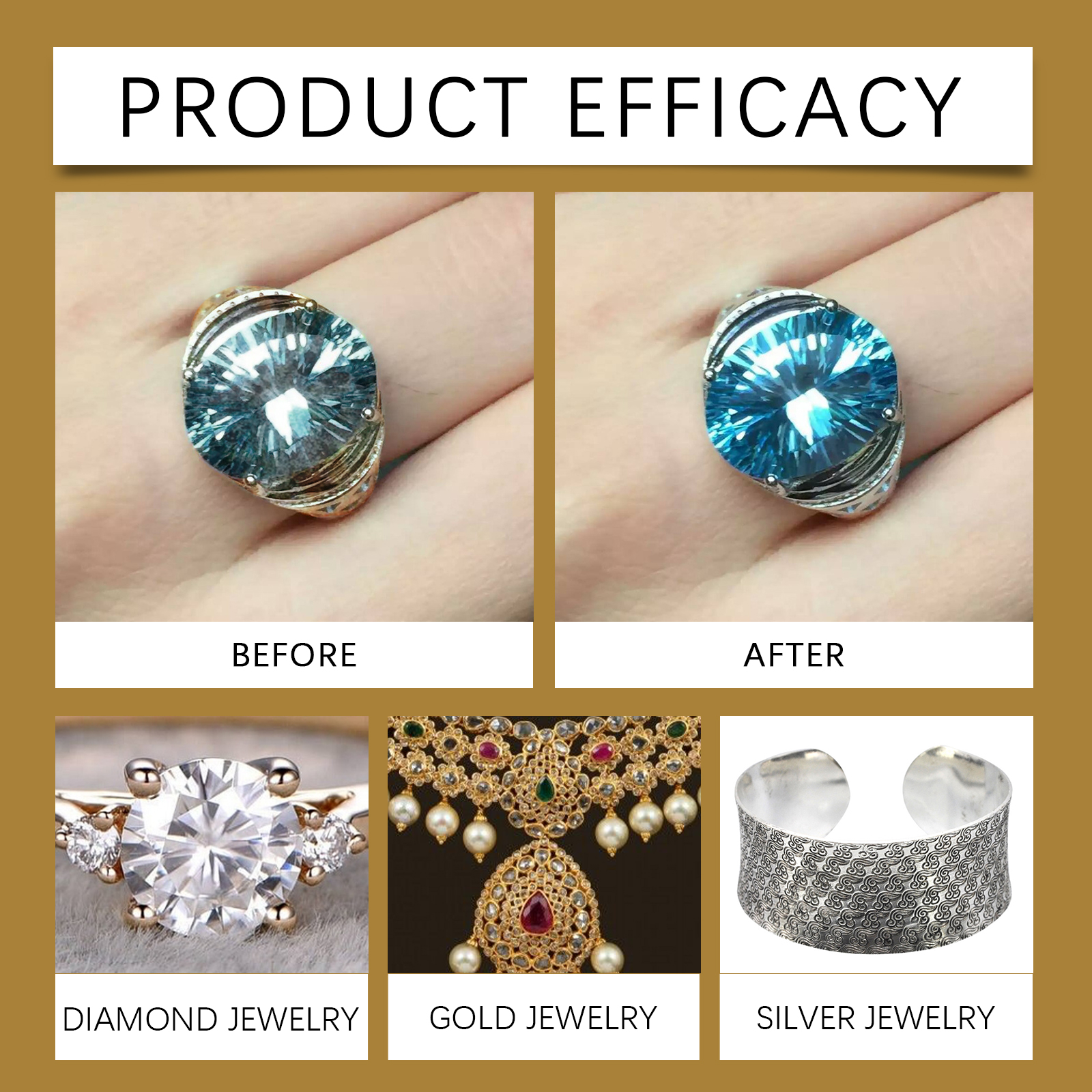 Jewelry Cleaner Liquid Metal Polishing Tarnish Remover For Gold Silver Diamond Home Use 1 PCS
