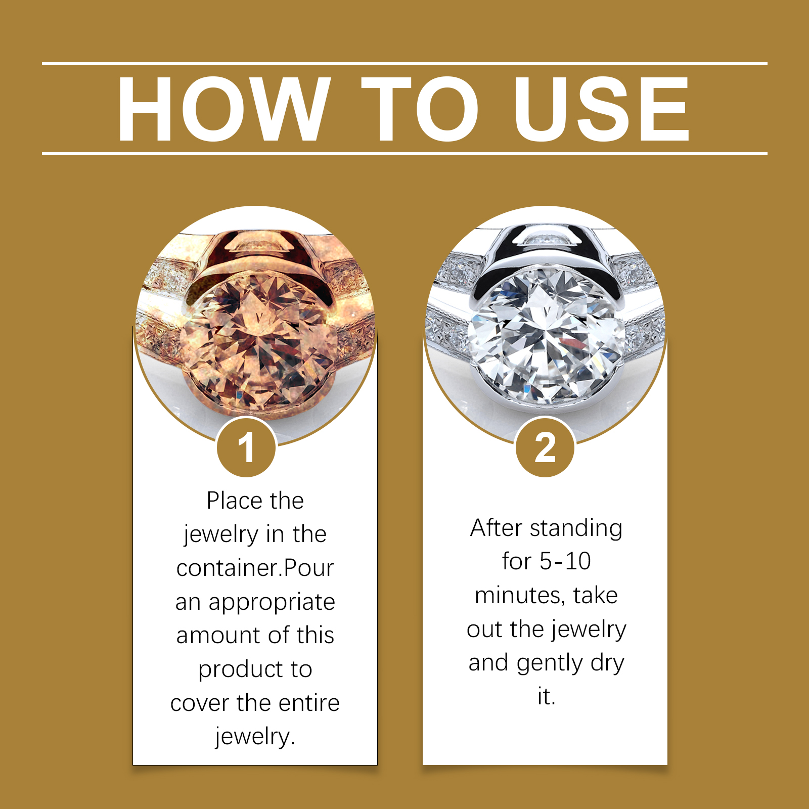 Jewelry Cleaner Liquid Metal Polishing Tarnish Remover For Gold Silver Diamond Home Use 1 PCS
