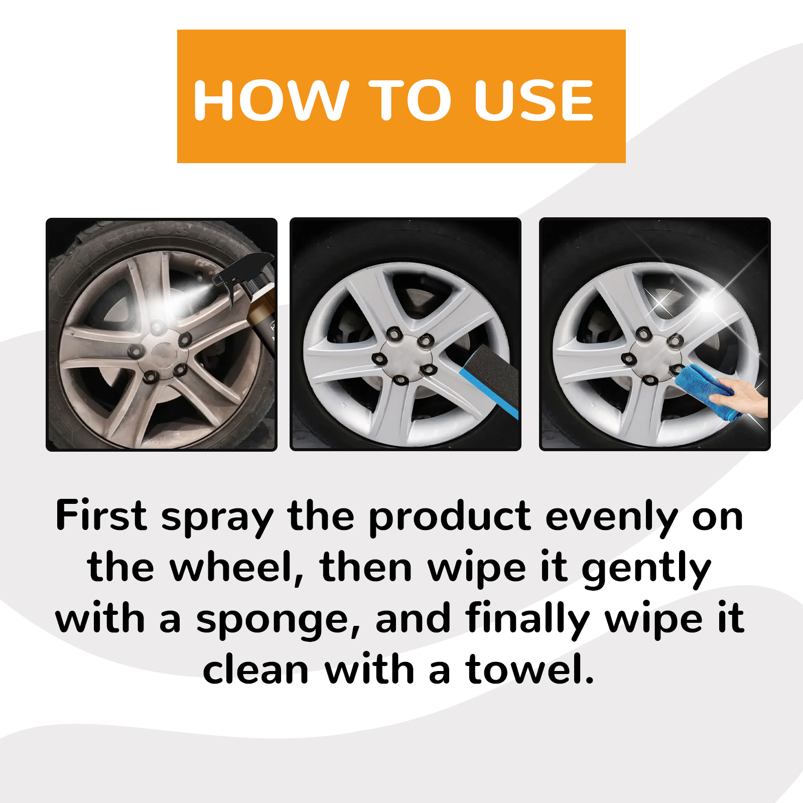 Car Tire Cleaner Kit Wheel Hub Polish Restorer Multi Purpose For Deep Cleaning And Shine 120ml