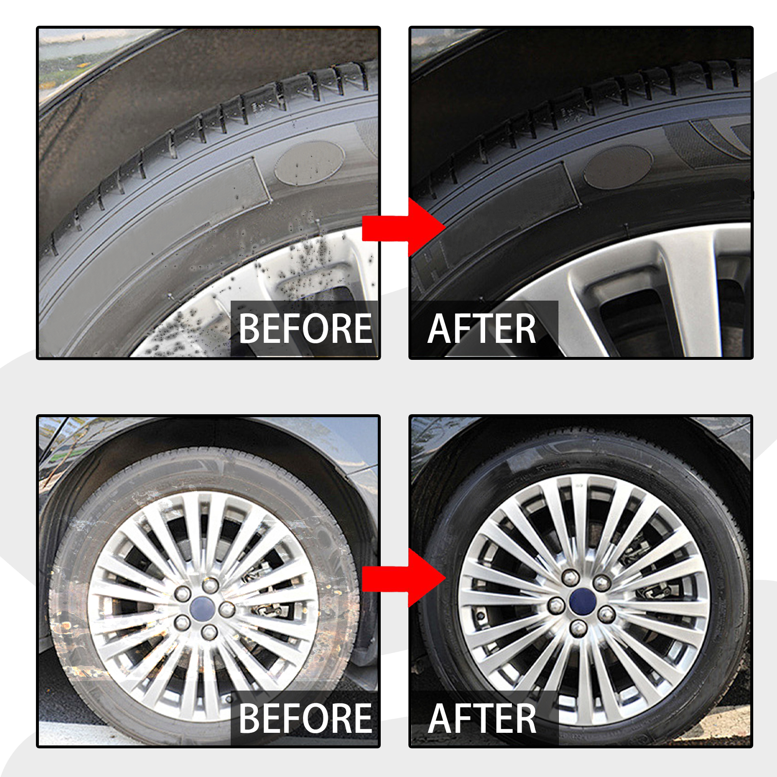 Car Tire Cleaner Kit Wheel Hub Polish Restorer Multi Purpose For Deep Cleaning And Shine 120ml