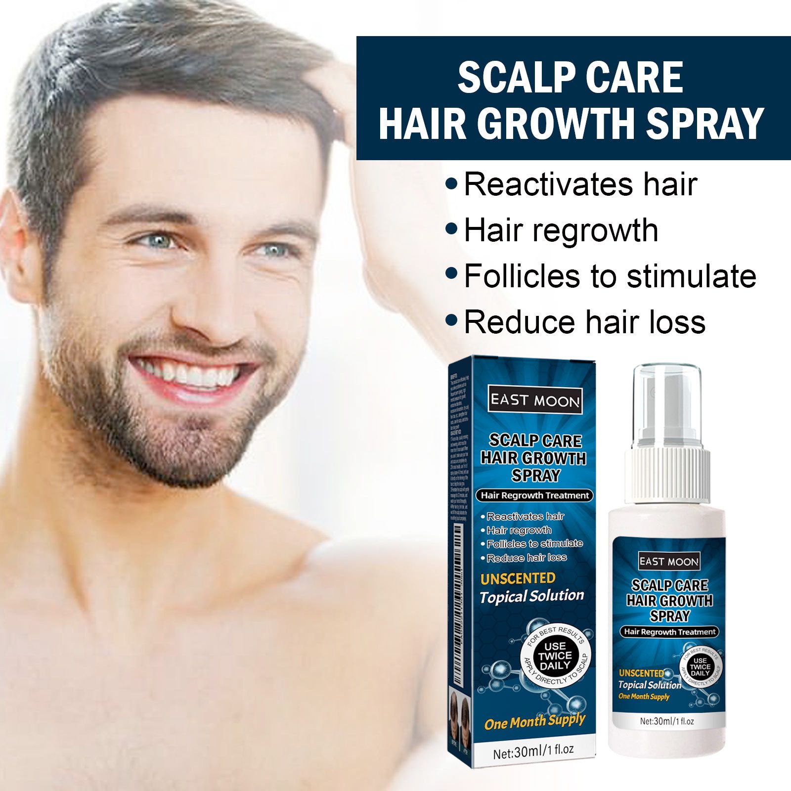 Men Hair Care Spray Volumizing Frizz Control Moisturizing For Thinning Hair Daily Scalp Treatment