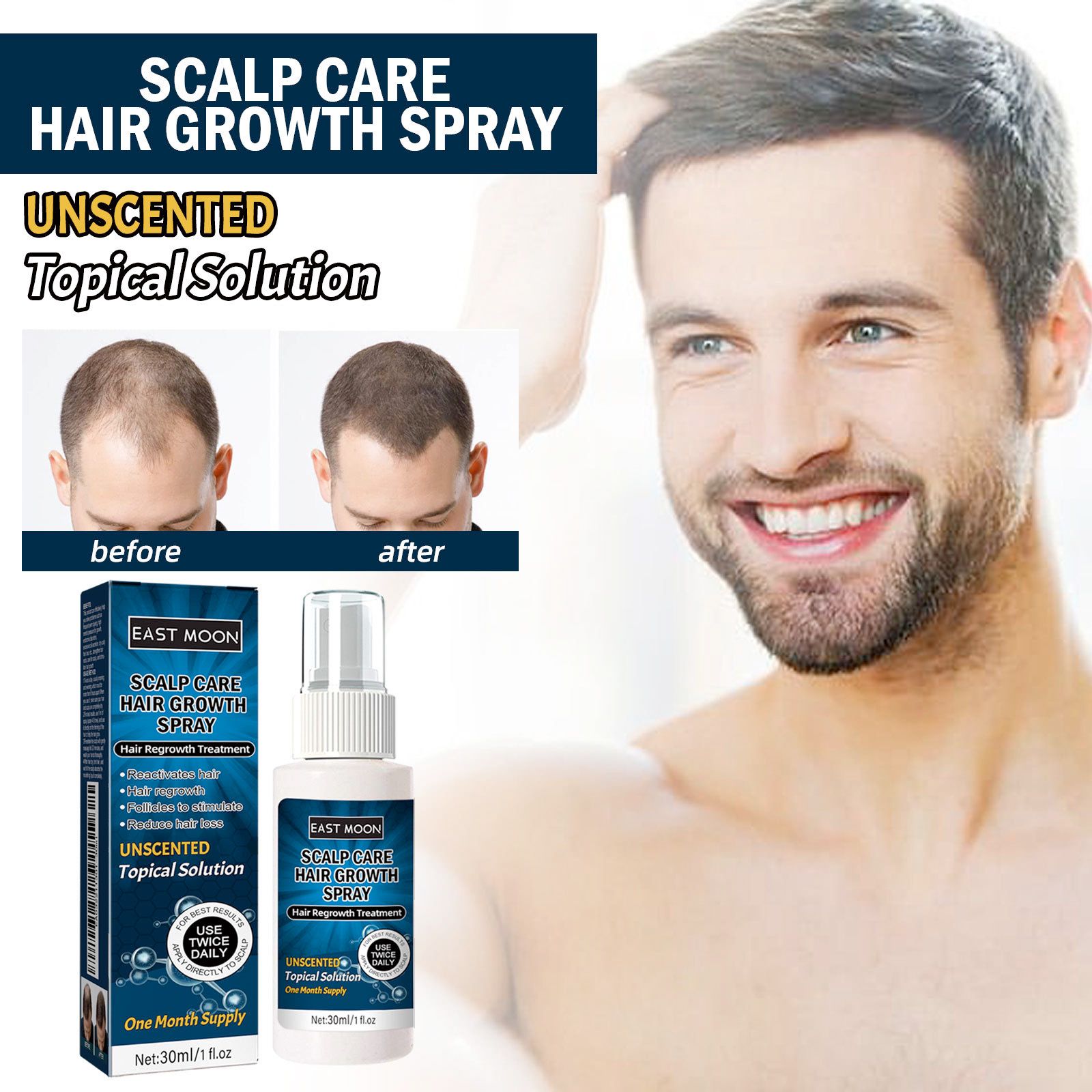 Men Hair Care Spray Volumizing Frizz Control Moisturizing For Thinning Hair Daily Scalp Treatment