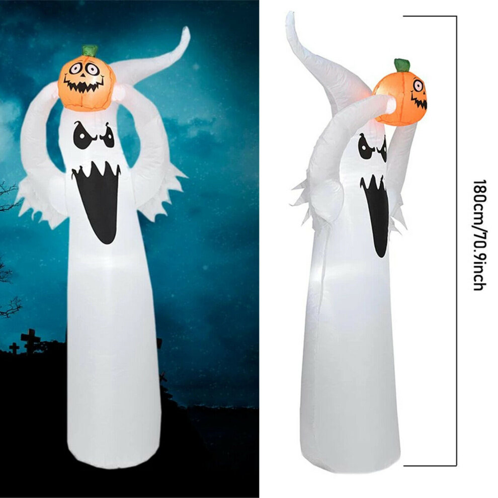 180Cm/5.9FT Halloween Inflatable Model Halloween Inflatable Luminous Ghost Lifting Pumpk