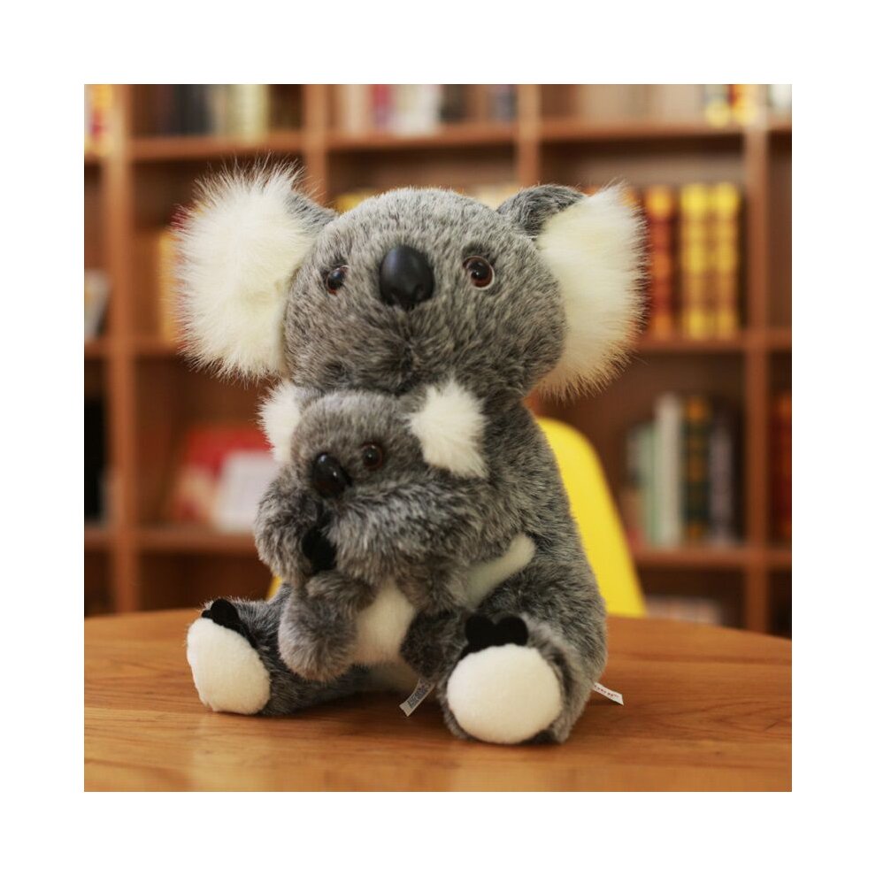 (Gray MotherKid, 28cm) Animal Koala Bear Plush Toys Sitting Mother and Baby Koala Stuffe