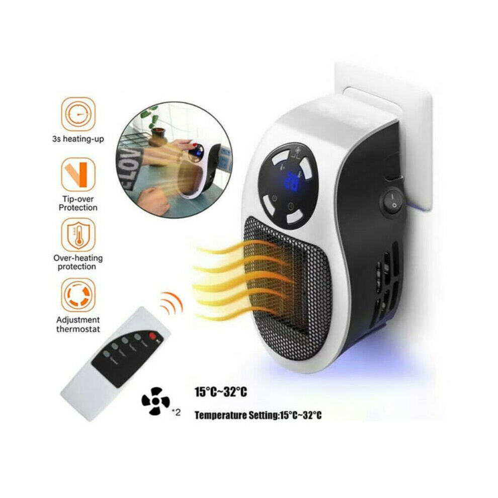 Electric Mini Heater Winter Warm Portable Plug Wall-outlet Space Fan Heater