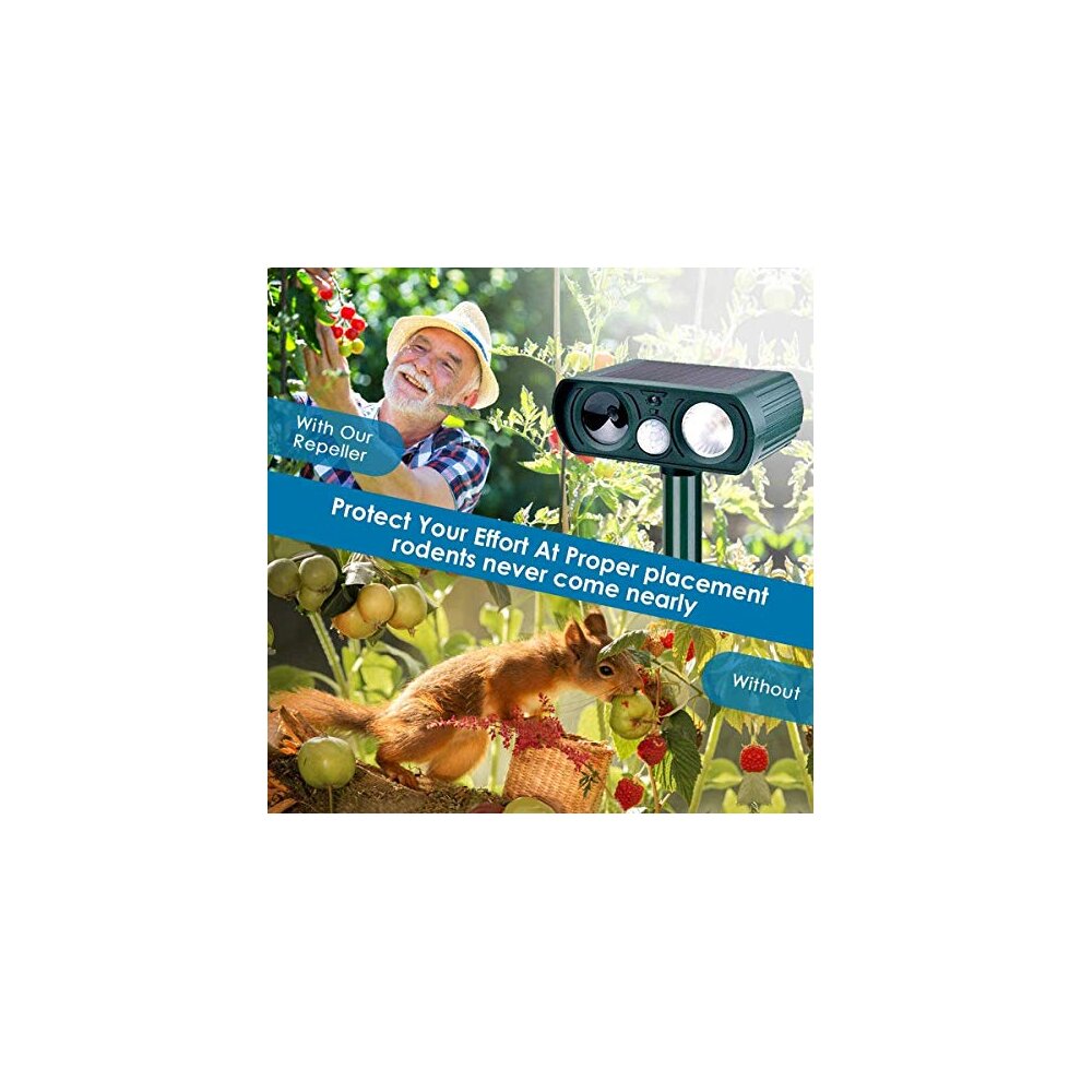 Garden Cat Repellent, Ultrasonic Cat Repellent with Motion Sensor and Flashing Lights, S