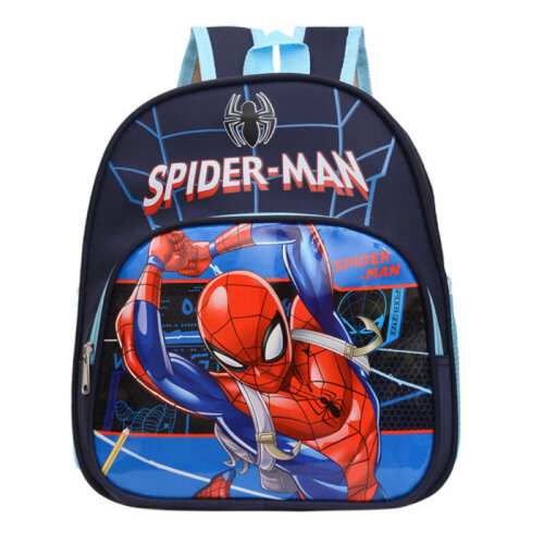 Spiderman Children Backpack Superhero School Bag Cartoon Backpack Shoulder Casual Bag Adjustable Lightweight for Primary School Toddlers Kids Boys Girls Dark Blue 30cmx27cm