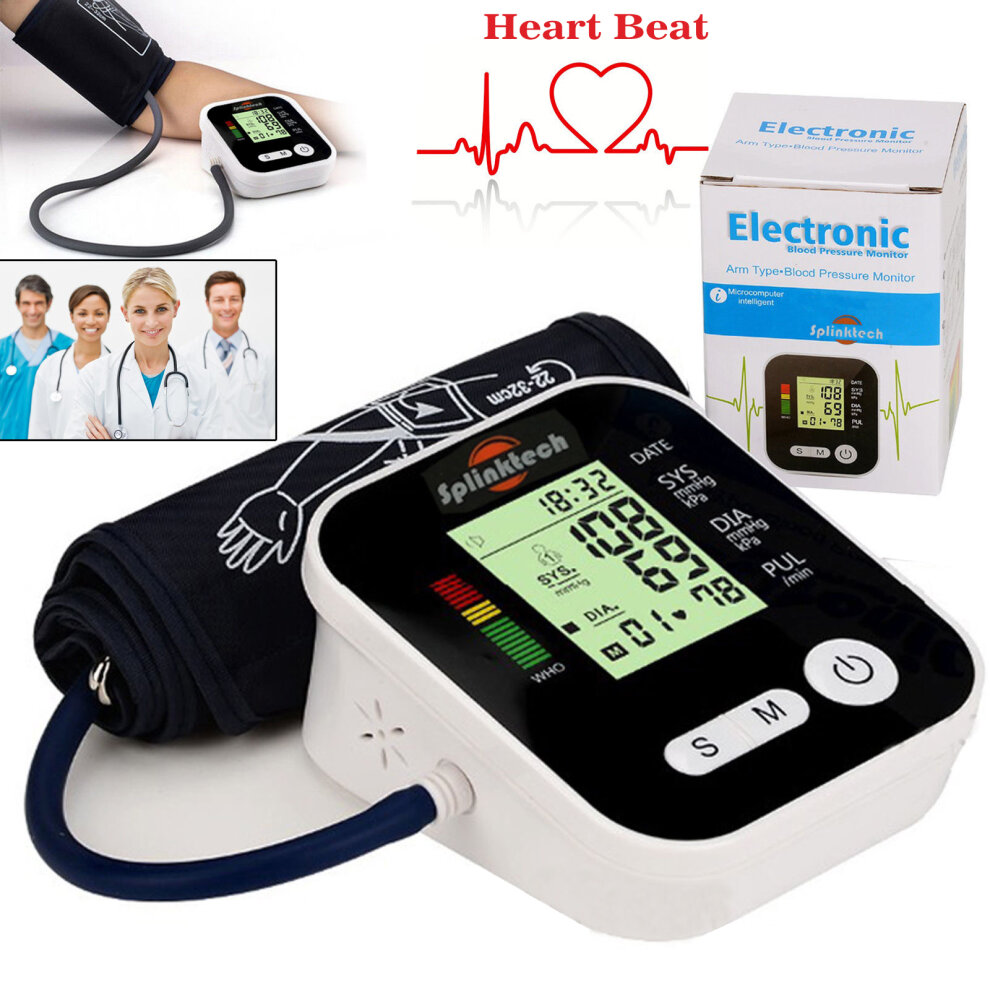 Digital Automatic Blood Pressure Monitor Upper Arm BP Machine (Black)